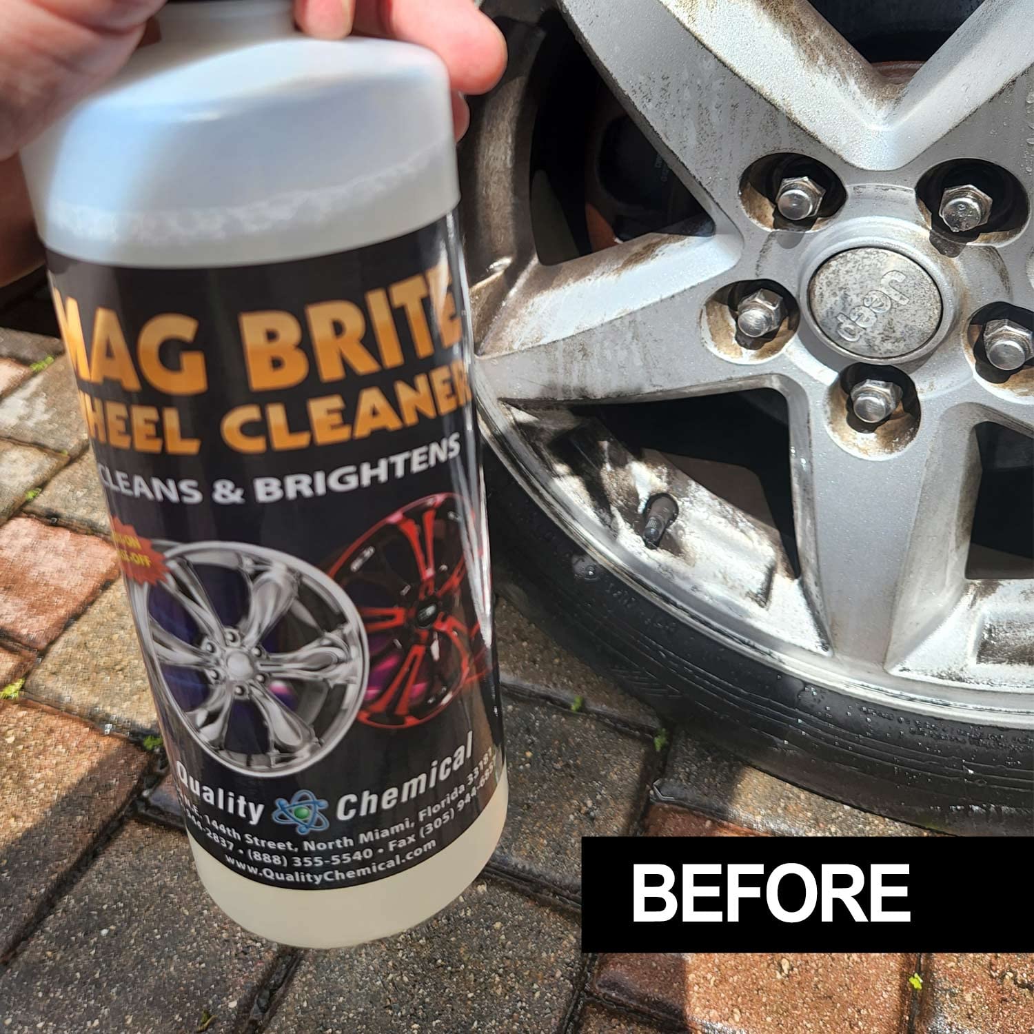 Quality Chemical Mag Brite/Acid Wheel And Rim Cleaner/Wheel And Tire Cleaner - Formulated To Safely Remove Brake Dust And Heavy