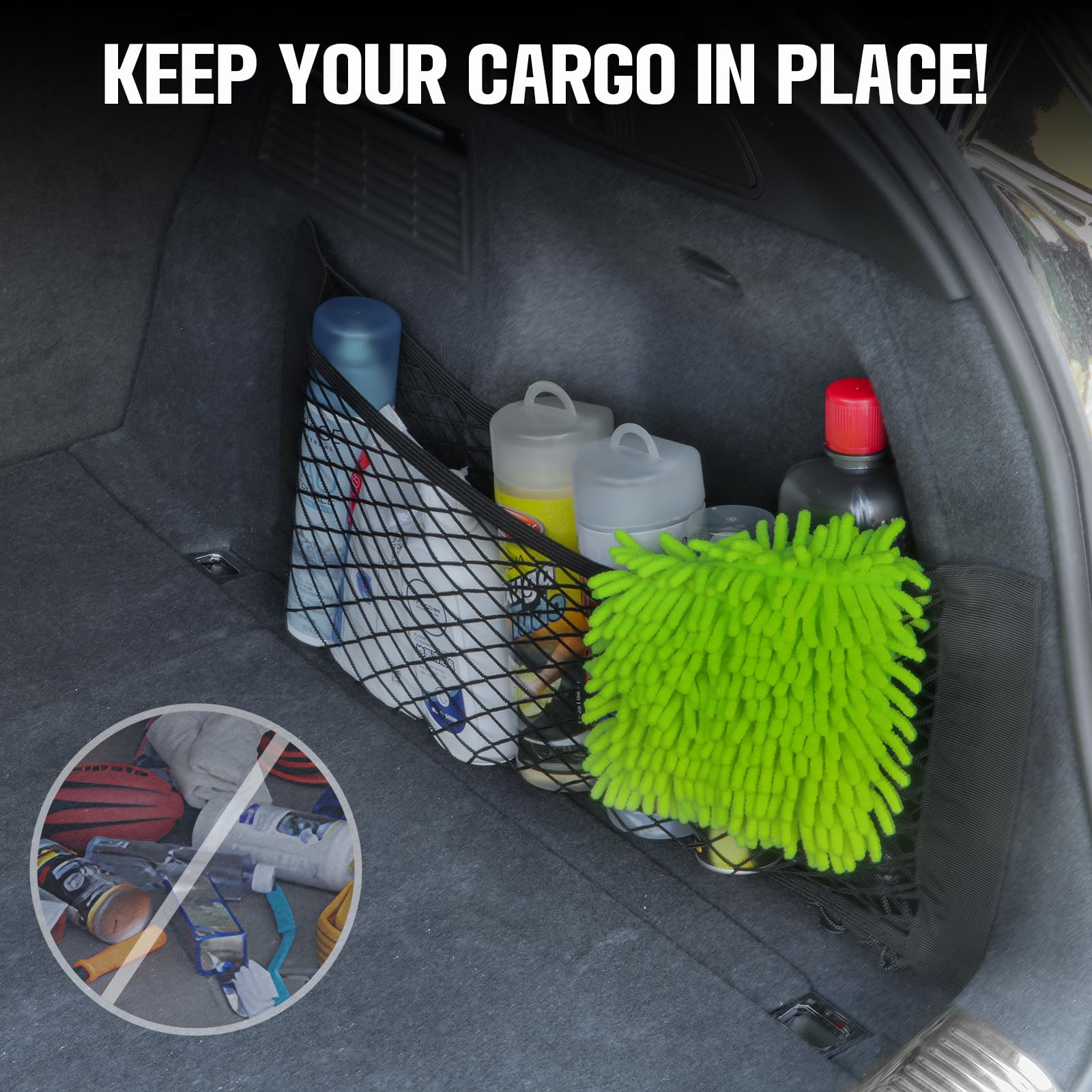 2 Packs Universal Mesh Cargo Net,Elastic Car Storage Net Pocket Bag For Trunk,Automotive Cargo Nets Storage Pouch Add On Organiz