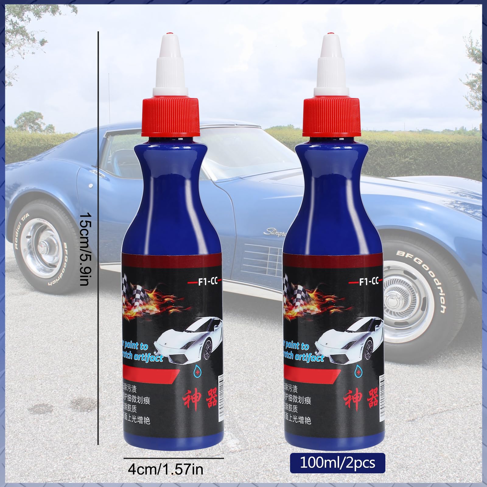 2 Pcs Warmwind Ultimate Paint Restorer, Car Paint To Scratch Artifact, Ultimate Carscratch Remover, F1-Cc Scratch Repair Wax For