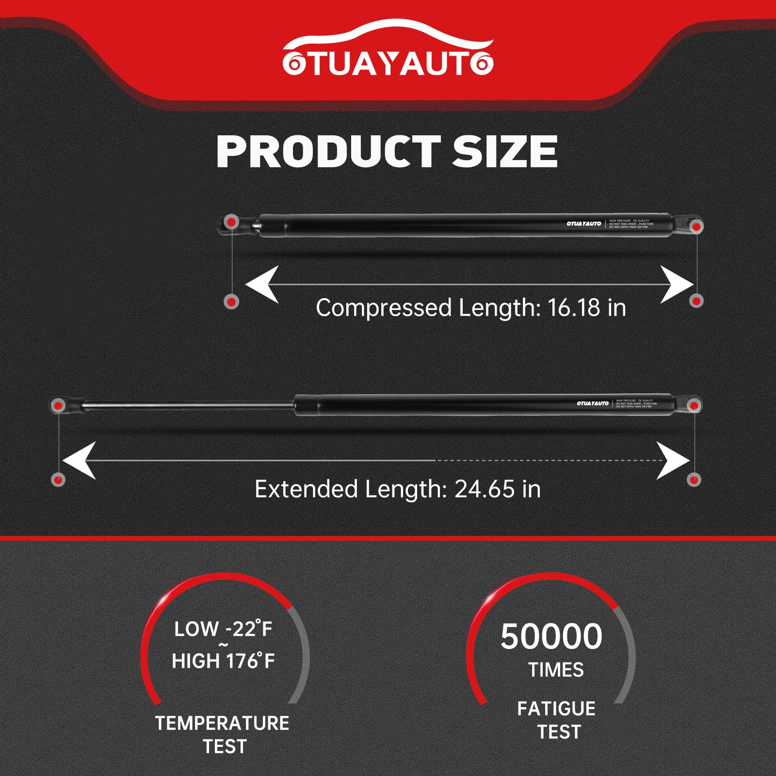 Otuayauto Rear Hatch Tailgate Lift Support Shocks Struts Replacement For Honda Crv 2007-2011 Oem Sg226024, 6179 (Pack Of 2)