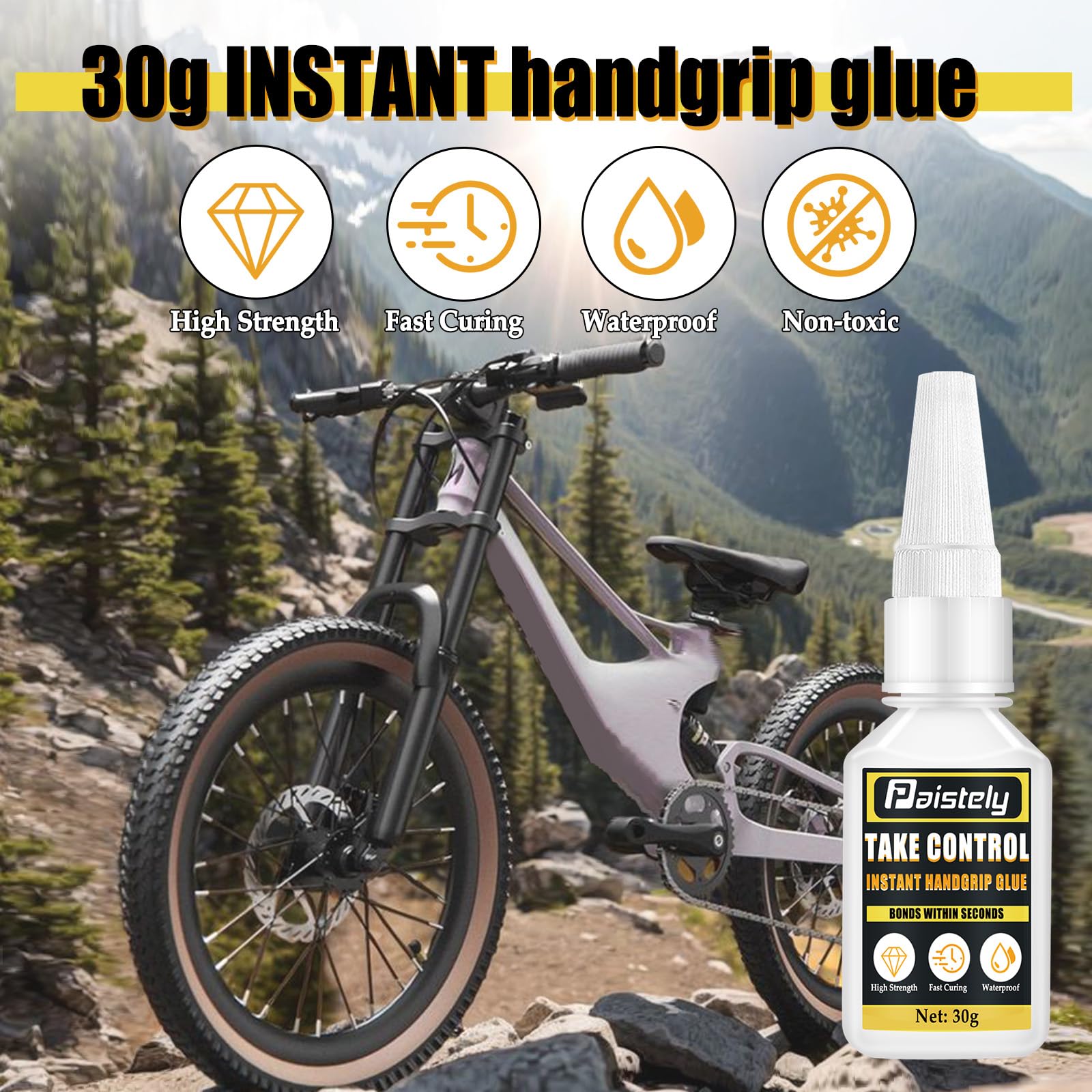Handle Grip Glue 30Ml, Strong Motorcycle Grip Glue, Quick-Dry, Suitable For Installing And Fixing Handlebars Of Motorcycles, Bic