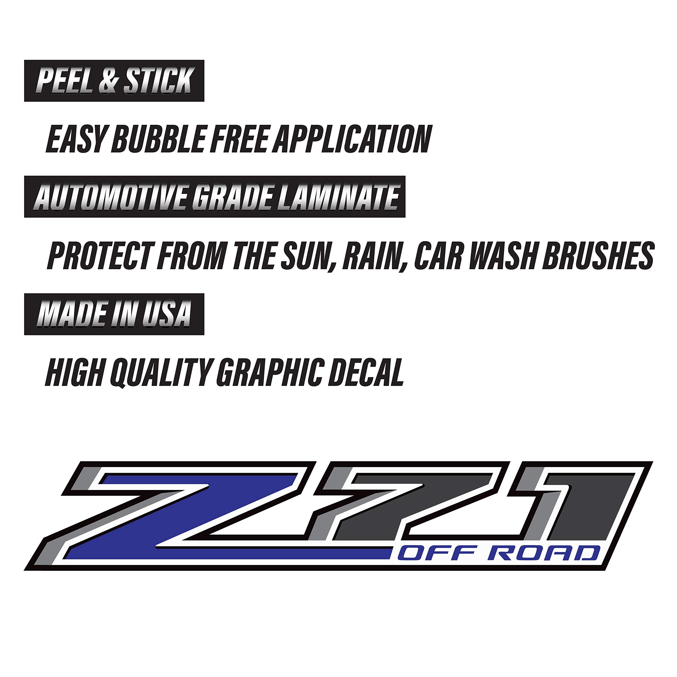 Z71 Offroad Truck Decals - 2014-2018 Bedside Stickers (Z71 Offroad Blue)