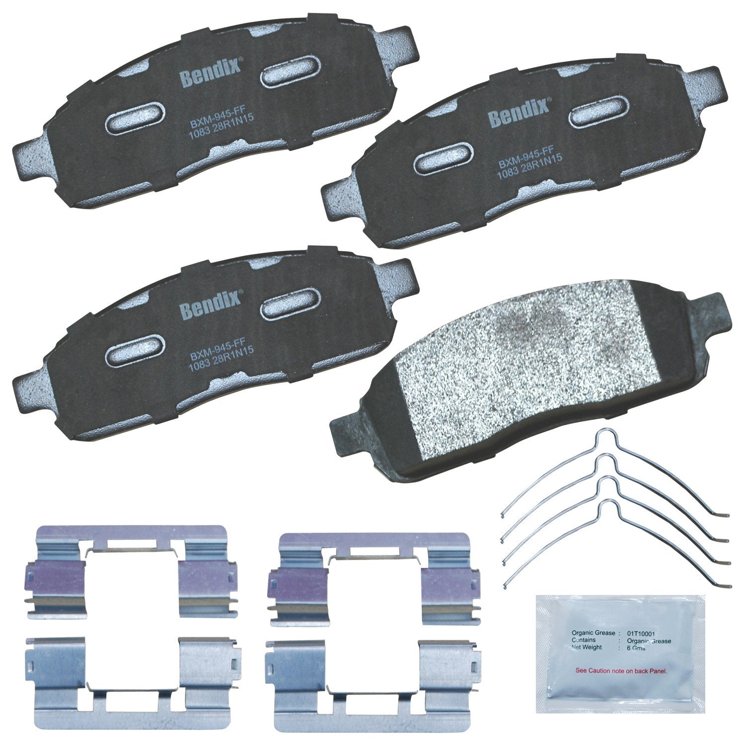 Bendix Priority1 Cfm1083 Semi-Metallic Front Brake Pads For Ford F-150 2009-2004, Lobo 2005-2004, Lincoln Mark Lt 2008-2006