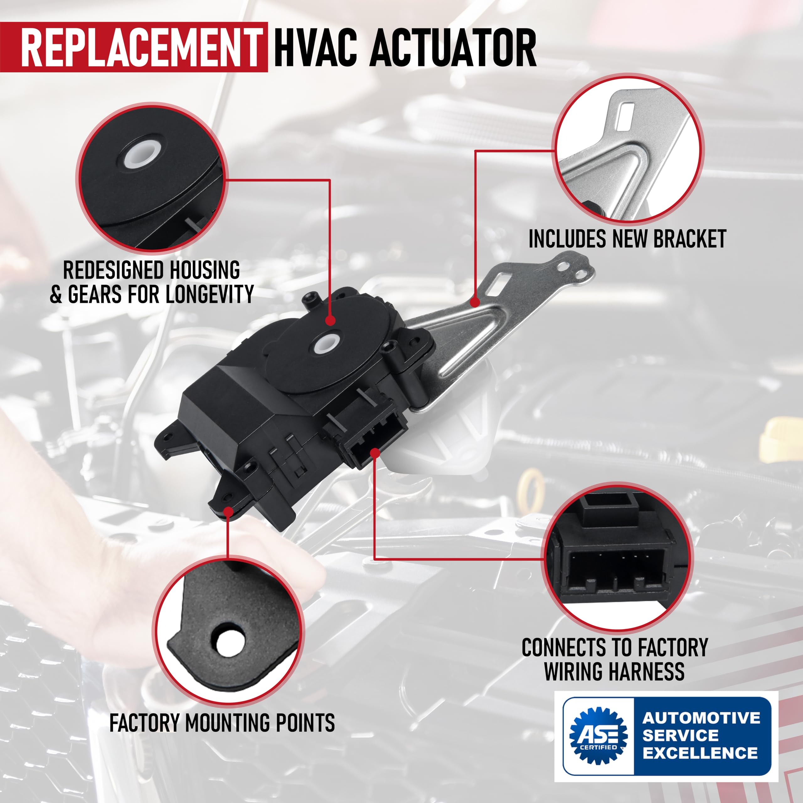 Hvac Air Blend Door Actuator Heater Replacement By Aa Ignition - Compatible With Honda Vehicles - 2007-2011 Cr-V - Replaces 604-