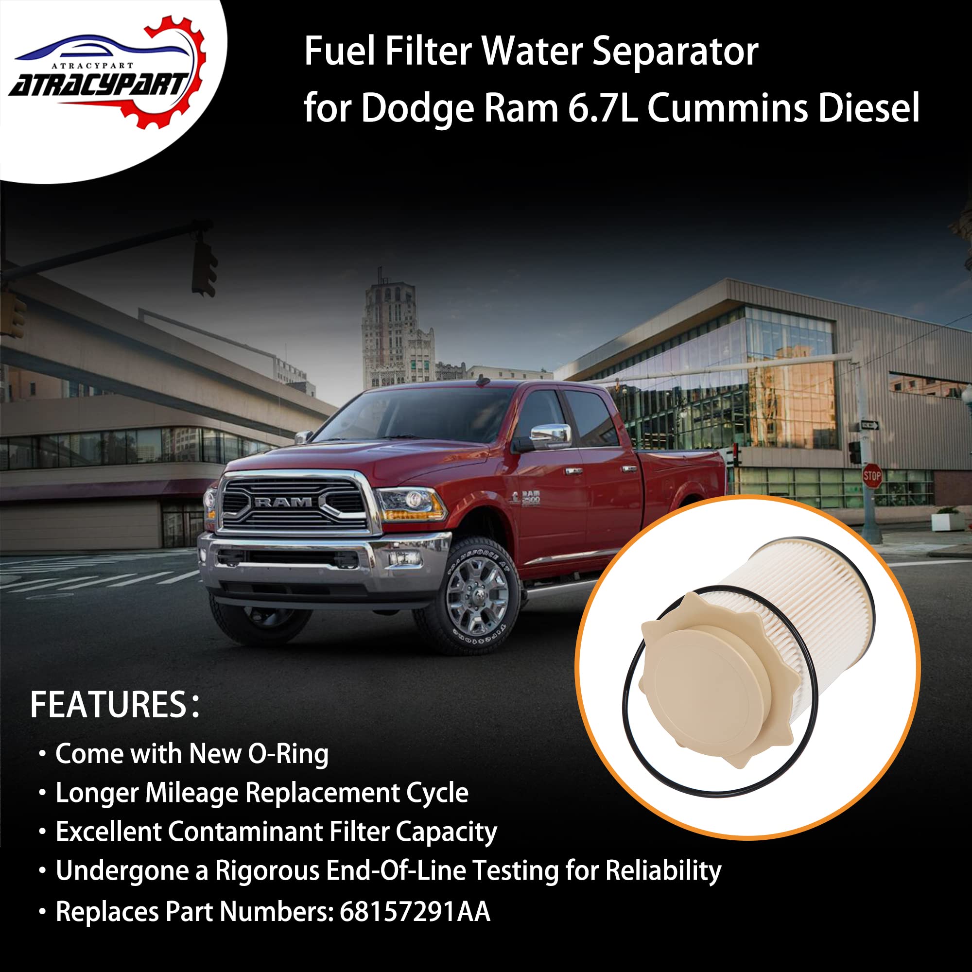6.7L Cummins Fuel Filter Water Separator | Replacement For 2010-2020 Dodge Ram 2500 3500 4500 5500 6.7 Diesel Engines | Replaces