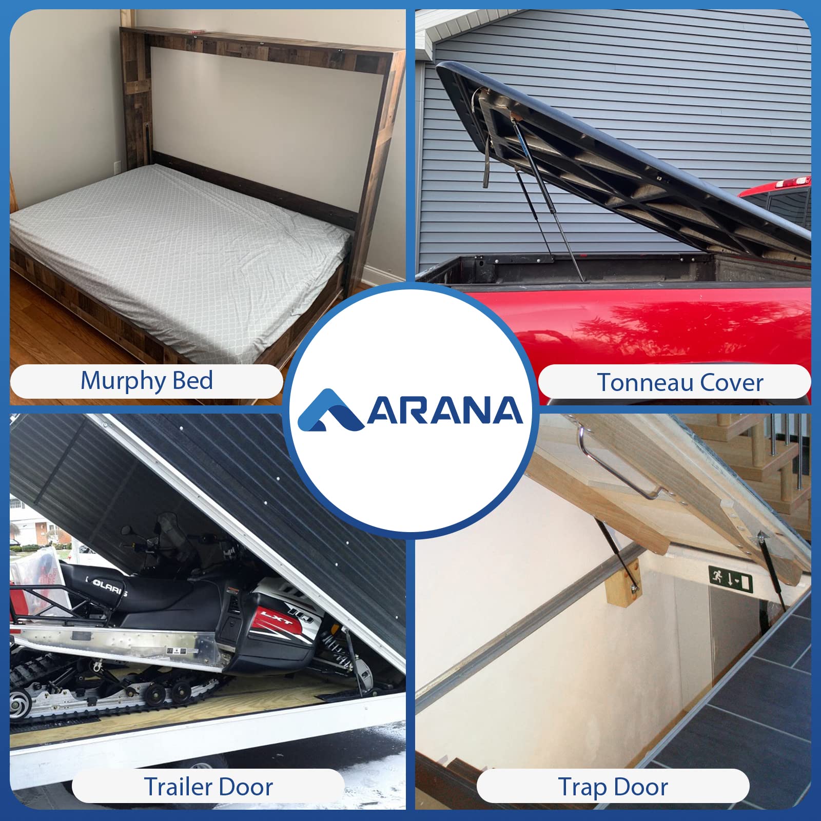 Arana St270P15010 27 Inch 150Lb Gas Spring Struts, St270P150-10 27   667N Shocks Lift Support Heavy Rv Bed Storage Trailer Door
