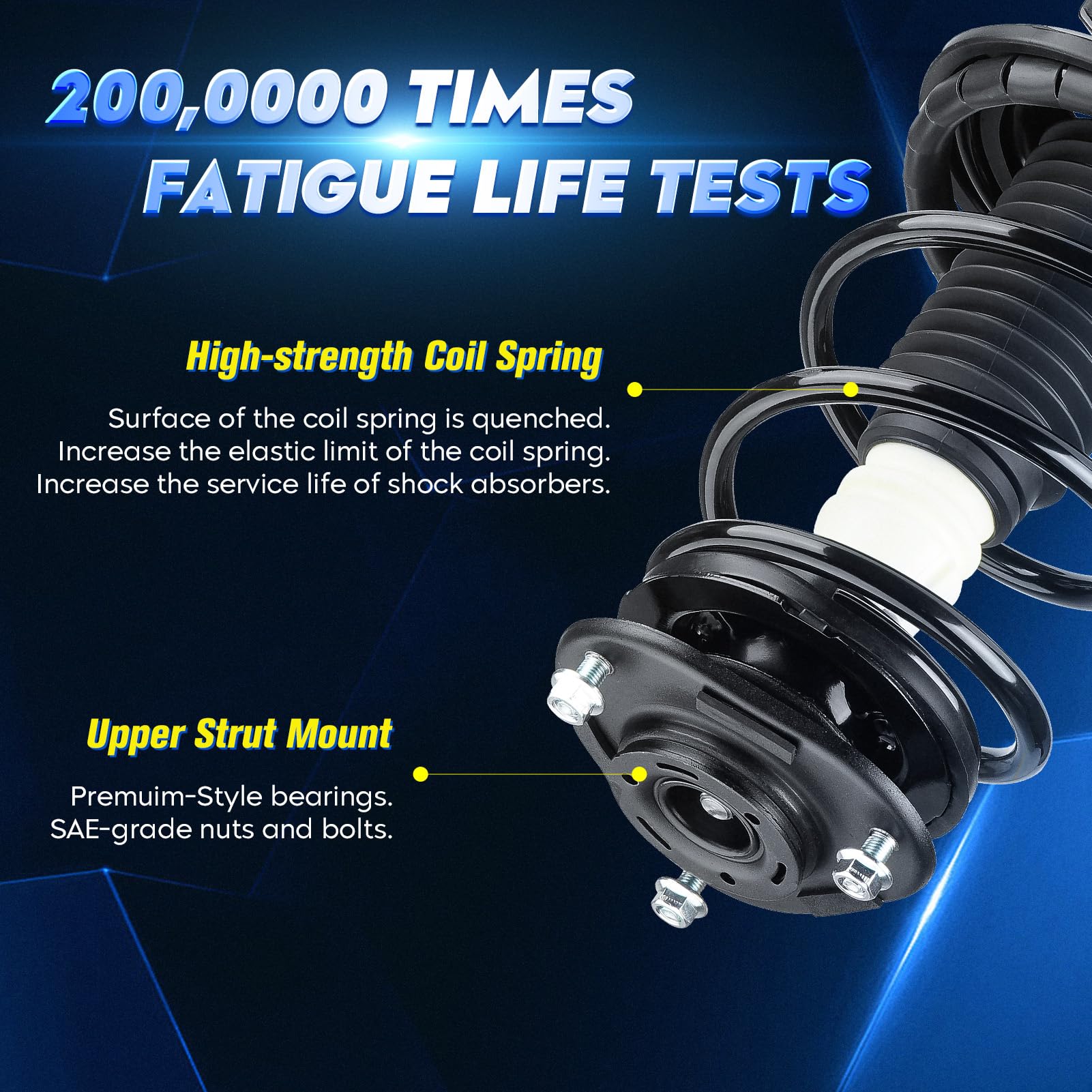 Front & Rear Strut Shock Assembly w/Coil Spring for Scion tC 2005 2006 2007 2008 2009 2010 2.4L, Replace 172400L 172400R 172391