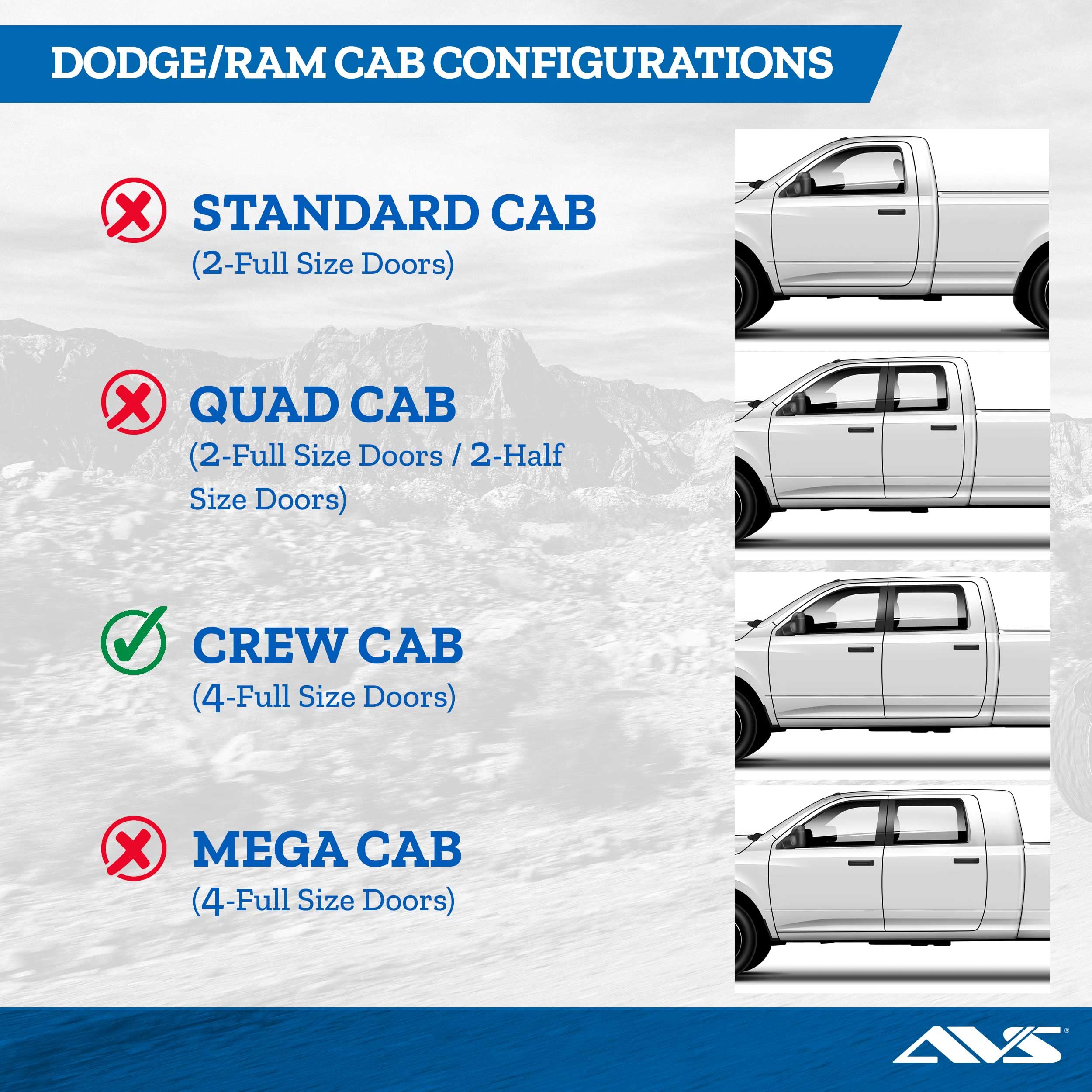 Auto Ventshade [Avs] 194818 In-Channel Ventvisor | 2019 - 2023 Ram 1500 Crew Cab - Smoke, 4 Pc.