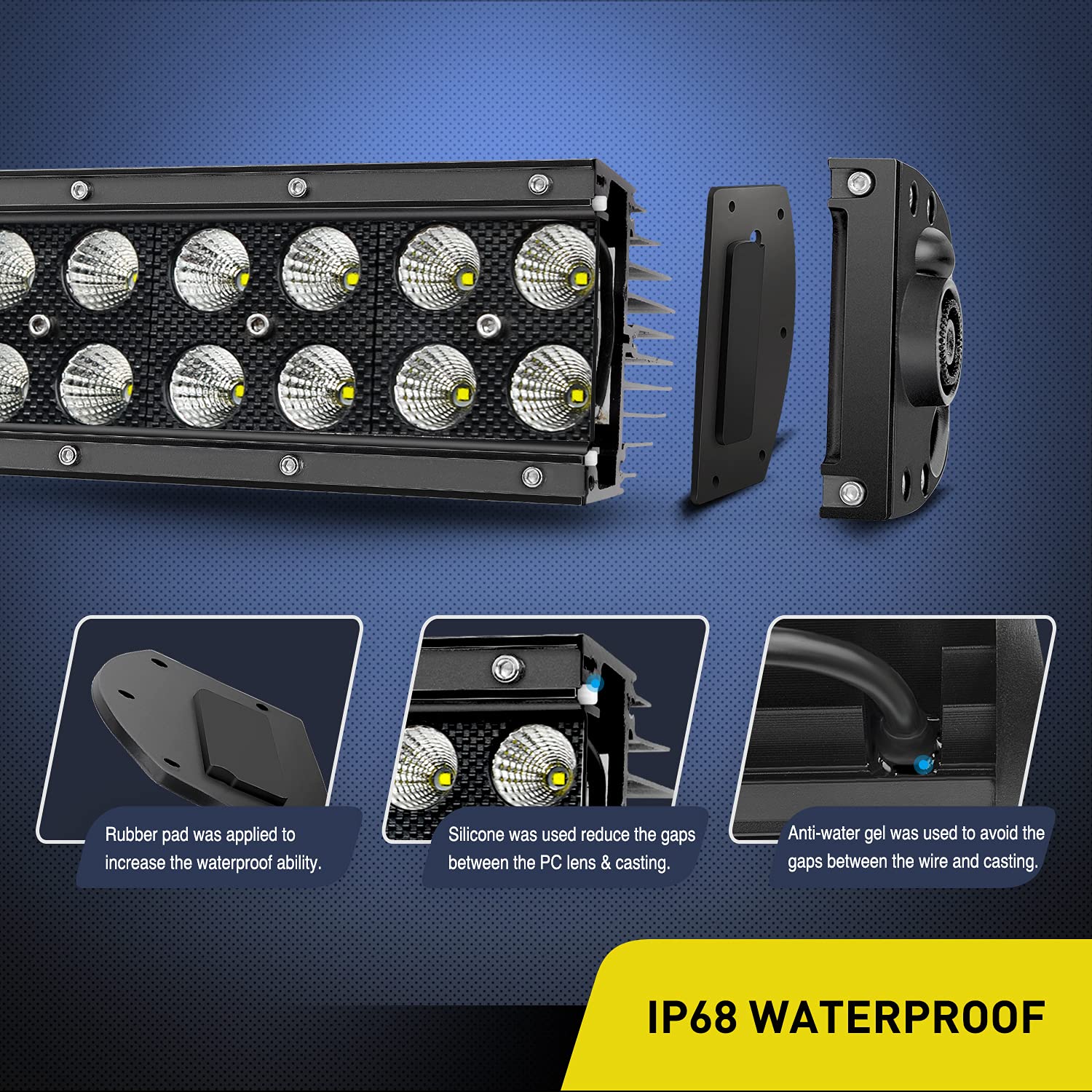 Nilight Zh120 50Inch 50 Inch 288W Curved Spot Flood Combo Bar Led Off Road Driving Light And 1Pc 14Awg 12V 5Pin Rocker Switch Wi