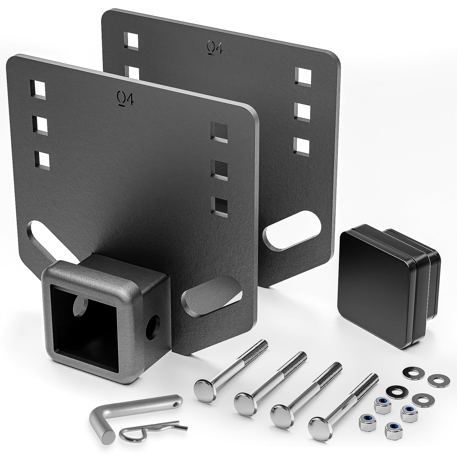 Yzona Rv Bumper Hitch Receiver, 2'' Tow Hitch Trailer Fits 2 Inch To 4 Inch Rear Beams, 3500 Lbs Capacity Upgrade Towing Adapter