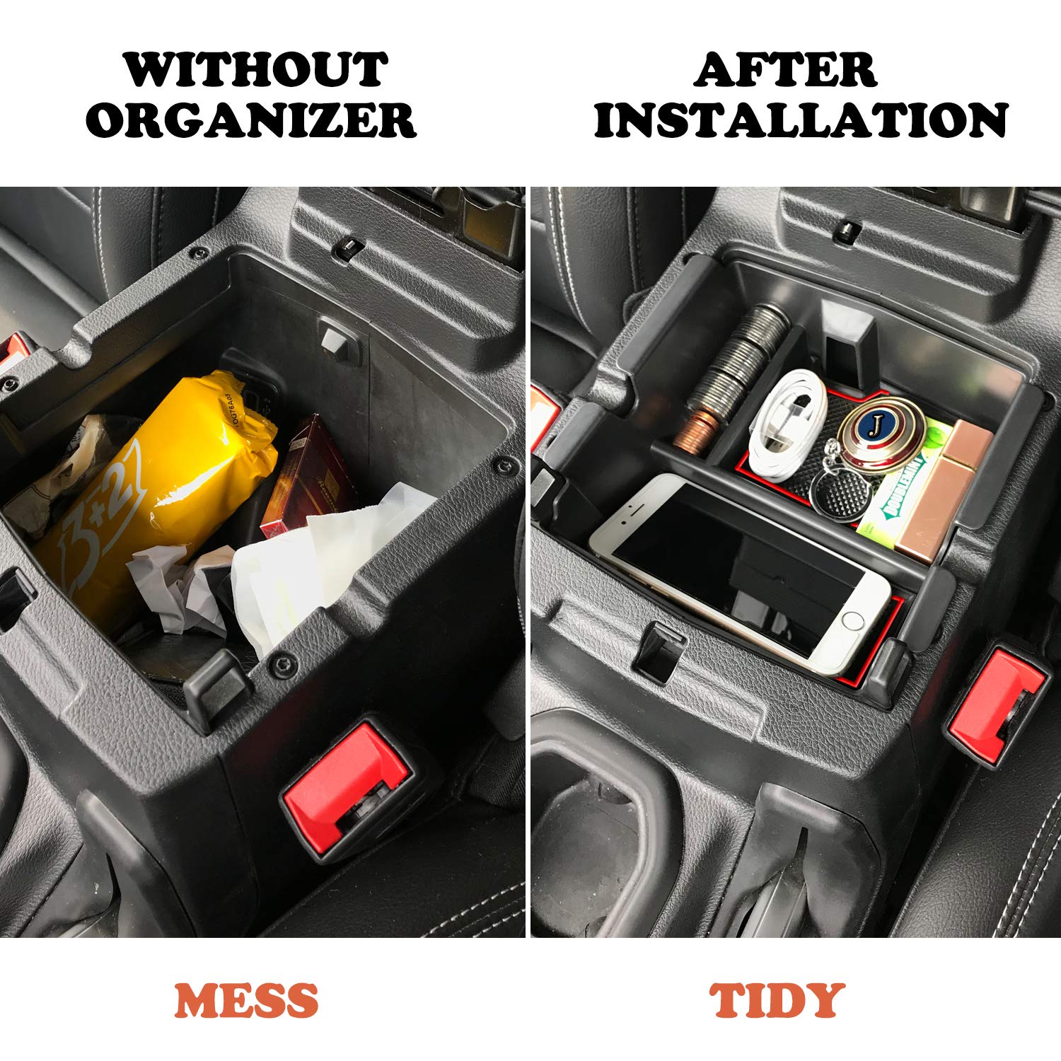 Compatible With Center Console Organizer Tray Jeep Wrangler Jl/Jlu 2018 2019 2020 2021 2022 2023 2024 And Jeep Gladiator Jt Truc