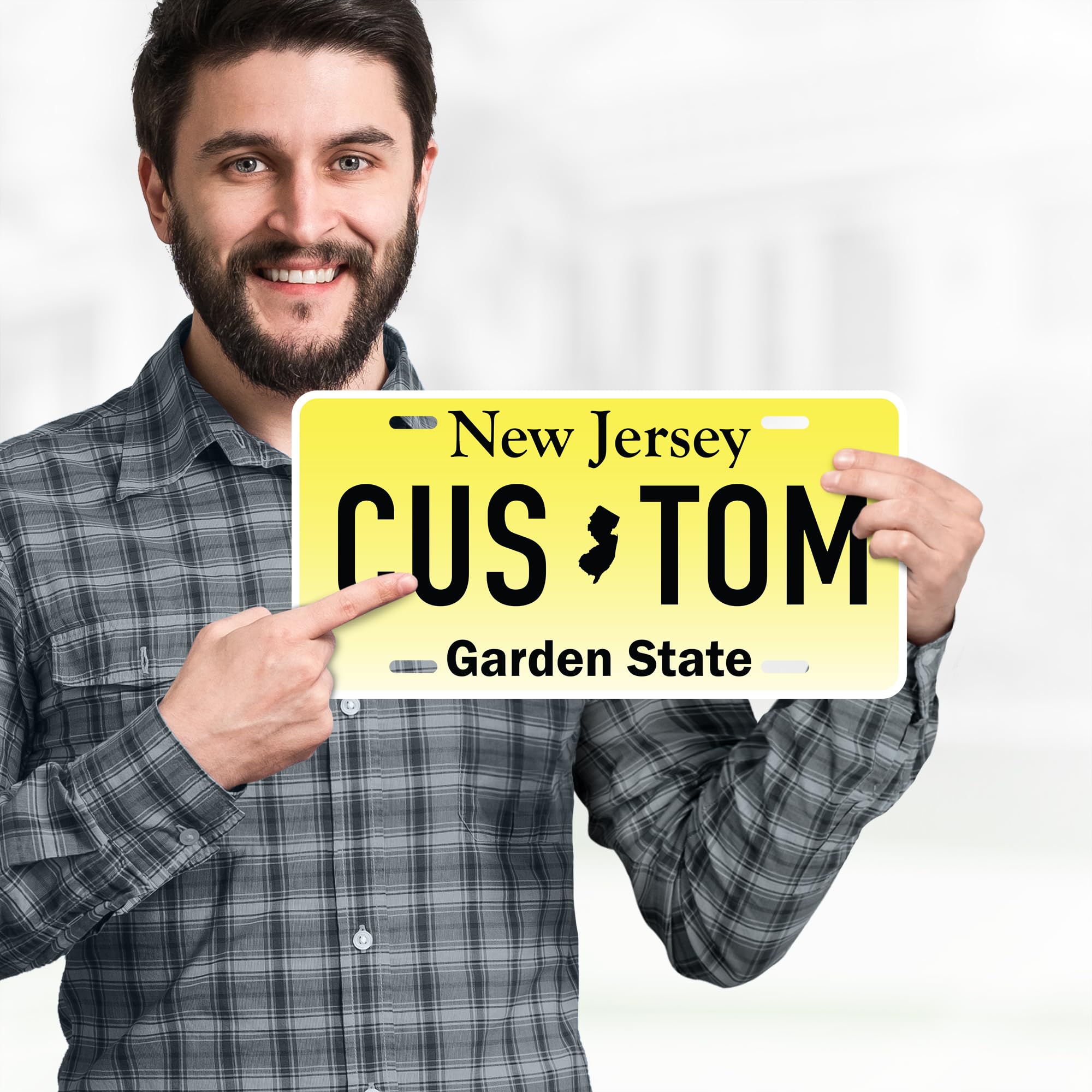 Custom New Jersey License Plate, Personalized License Plates For Car, 6X12 Inch, Rust-Free Fade Resistant Aluminum, Usa Made By
