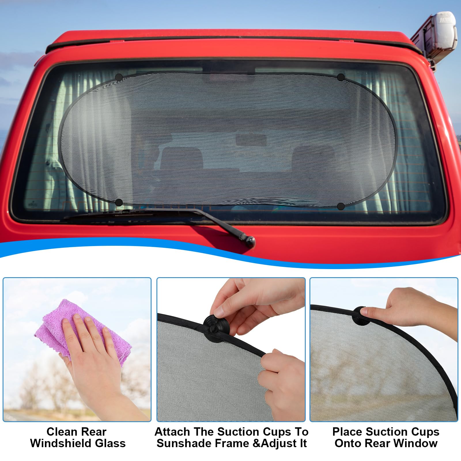 5 Pack Universal Car Window Shades Set Breathable Stretch Mesh Car Window Screen Covers Mosquito Net for Camping Privacy Protect