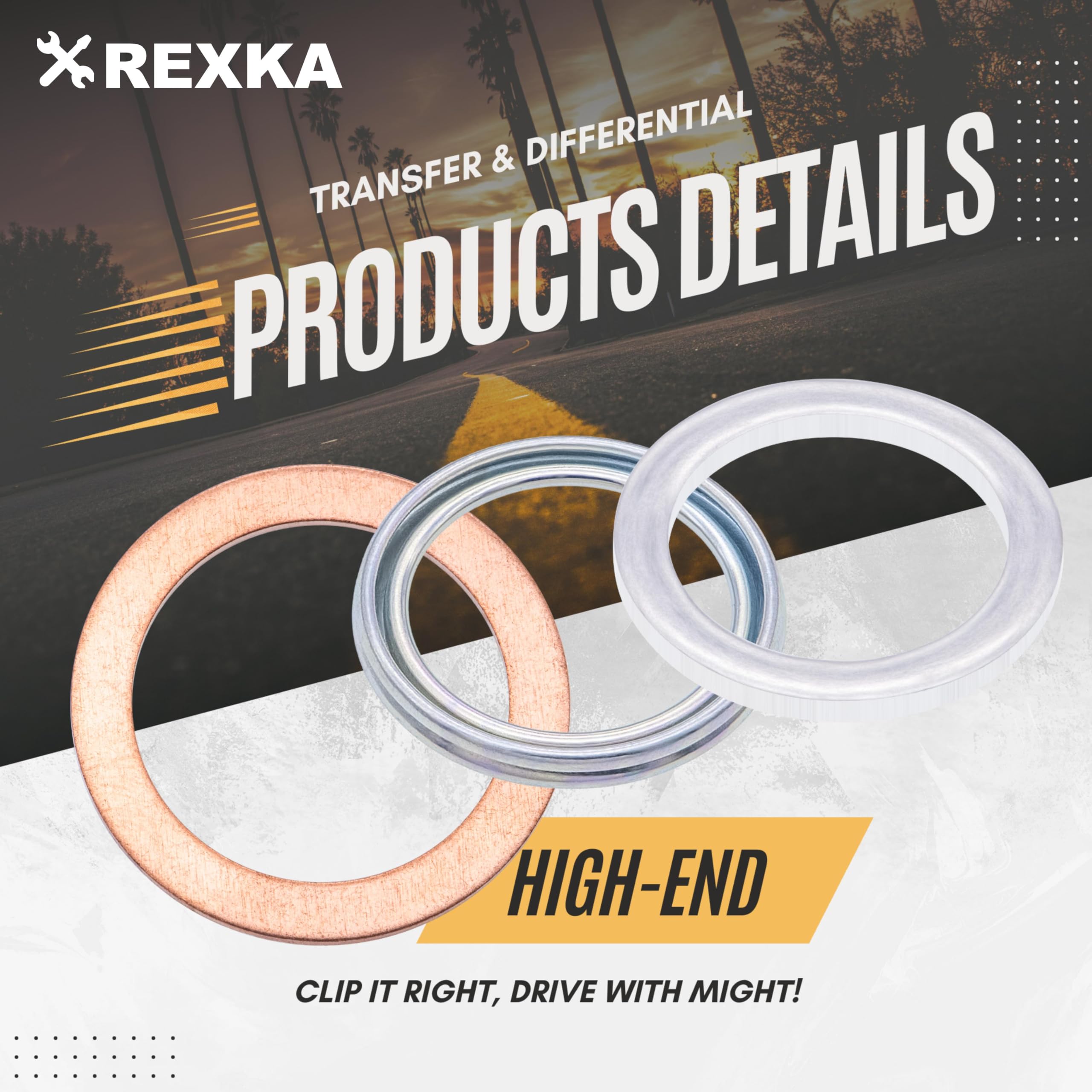 Rexka 12Pcs Transfer & Differential Service Gasket Kit Compatible With Toyota Lexus 4Runner Land Cruiser Tundra Tacoma Fj Cruise