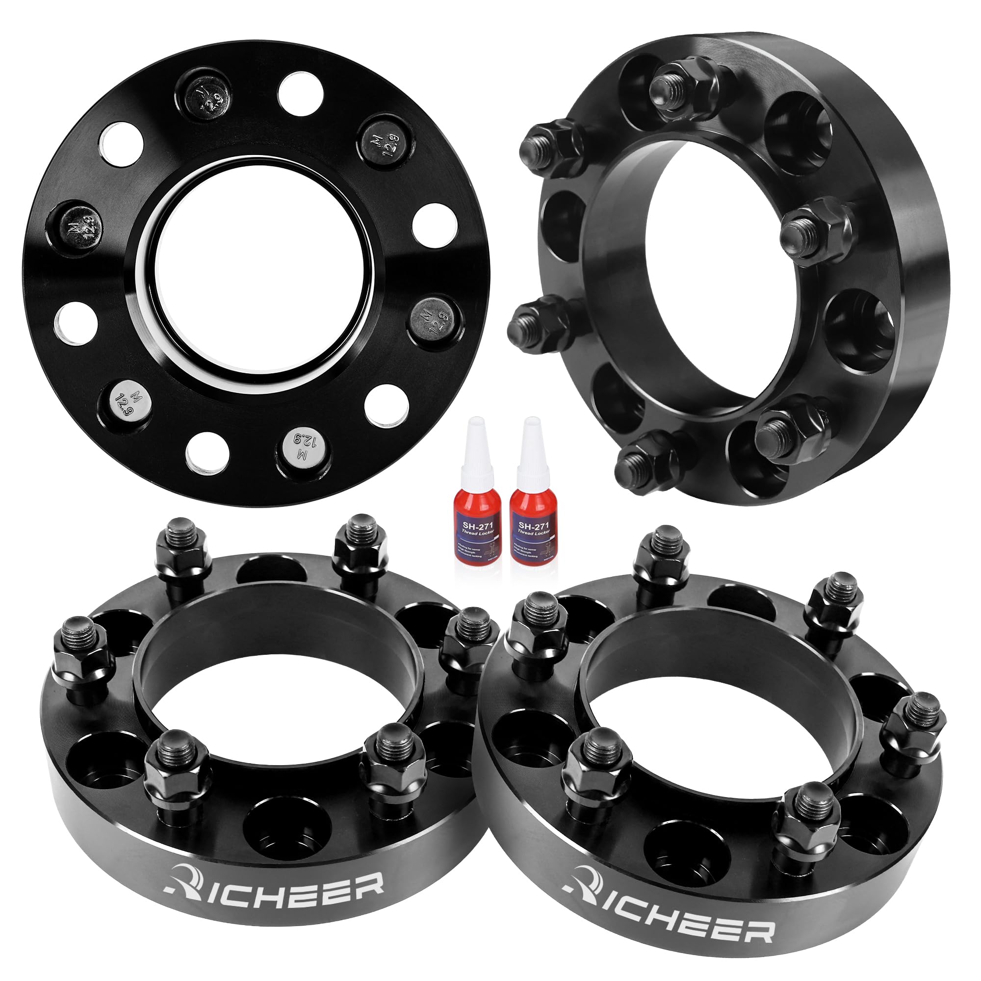 Richeer 6X5.5 Hub Centric Wheel Spacers For Tacoma 4Runner Tundra Fortuner Ventury Gx470 Gx460 With Extend Lug Nuts, 4Pcs 1.25 I