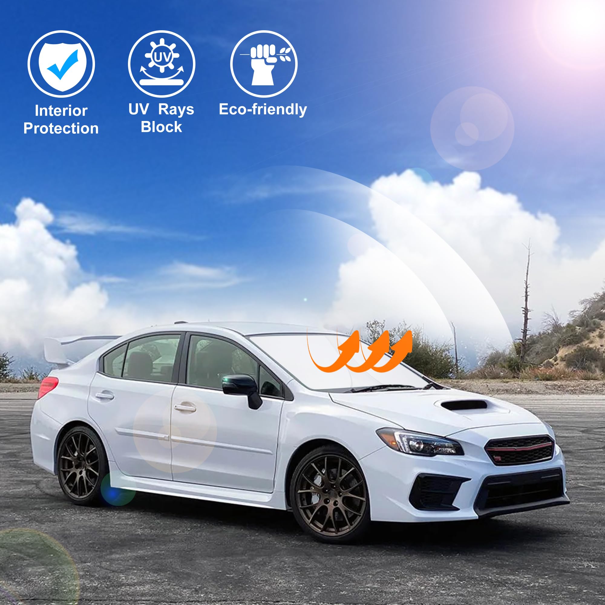 Windshield Sun Shade Custom Fit For 2015-2021 Subaru Wrx Accessories Foldable Sunshade Sun Blocker Protect Car From Sun Rays & H