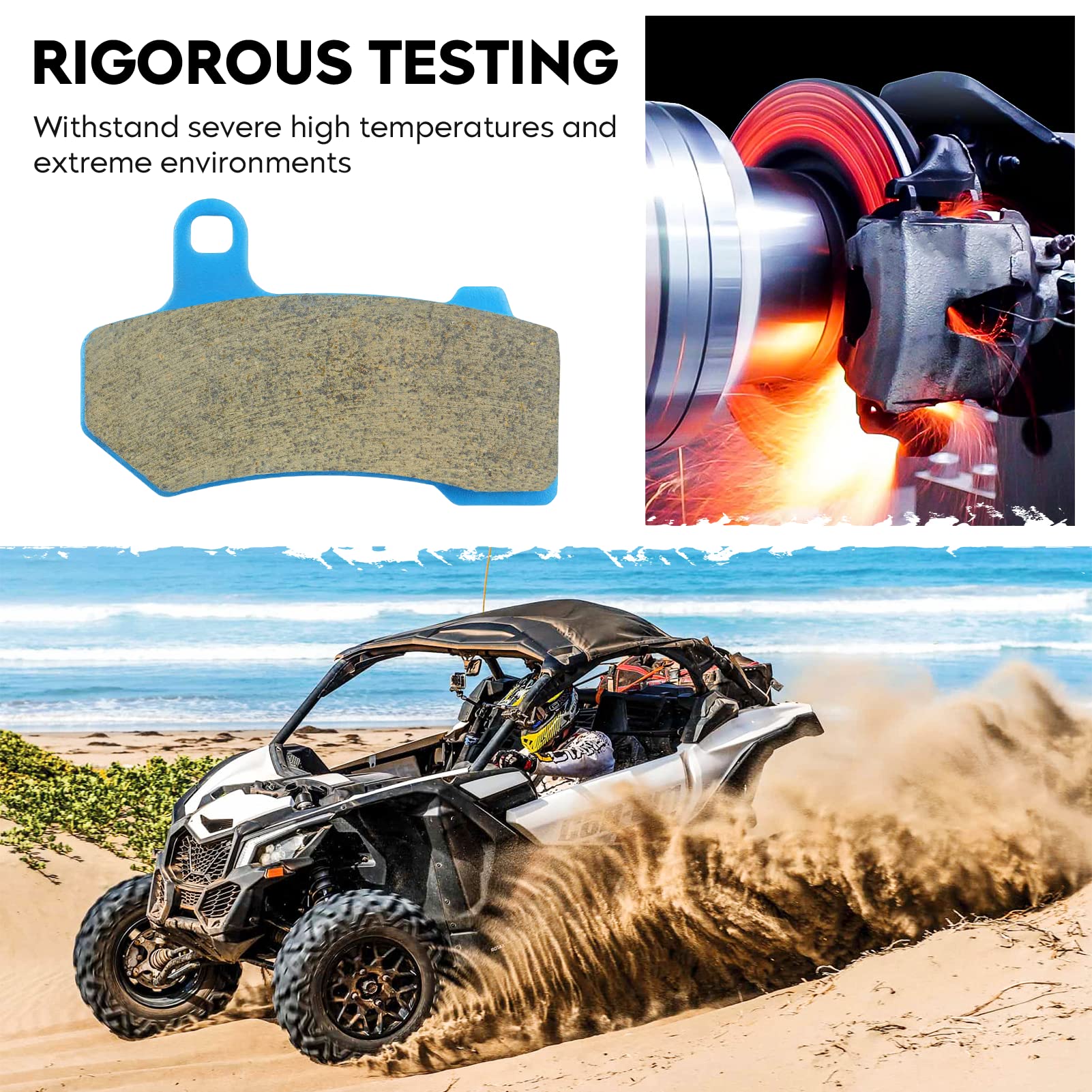 Ceramic Brake Pads Front Rear For Harley Electra Glide Flhtcu Ultra Classic 08-13, For Road King Flhr Spoke Wheel 08-16, For Roa