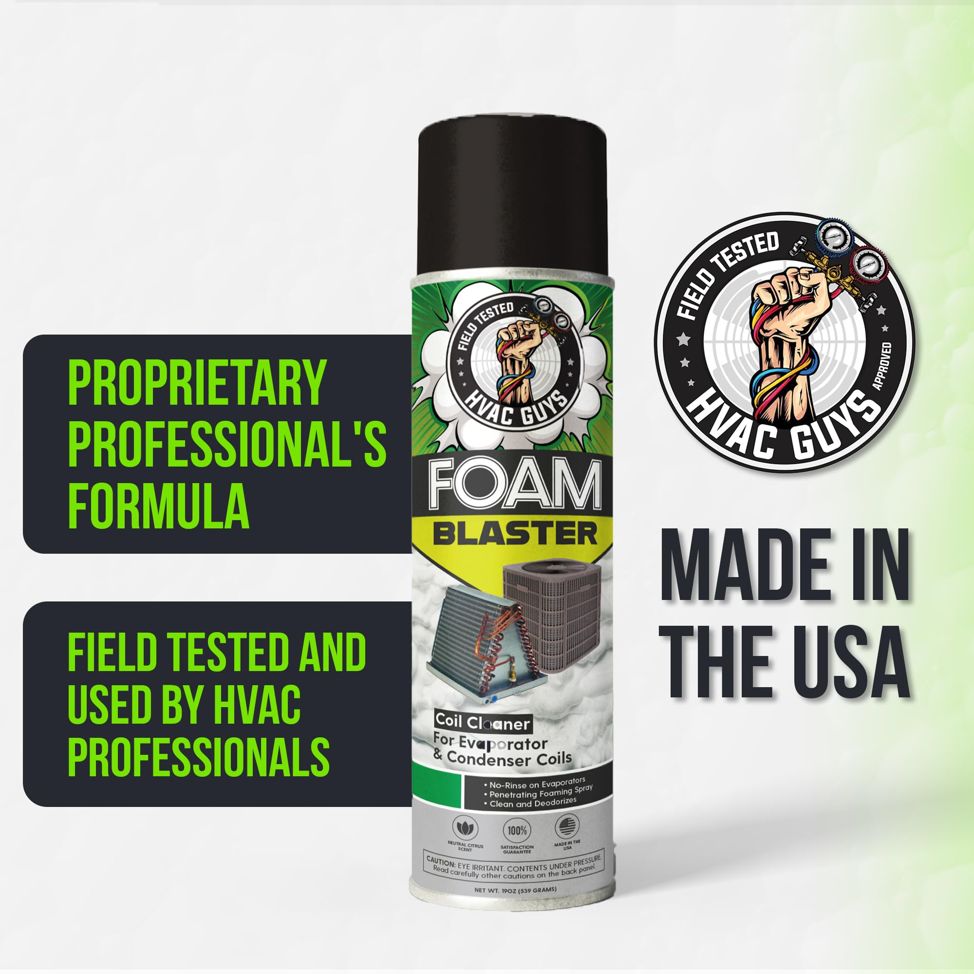 Leak Saver Hvac Guys Foam Blaster Air Conditioner Cleaner 6-Pack - Ac Coil Cleaner Foaming No Rinse Formula - Coil Cleaner For A