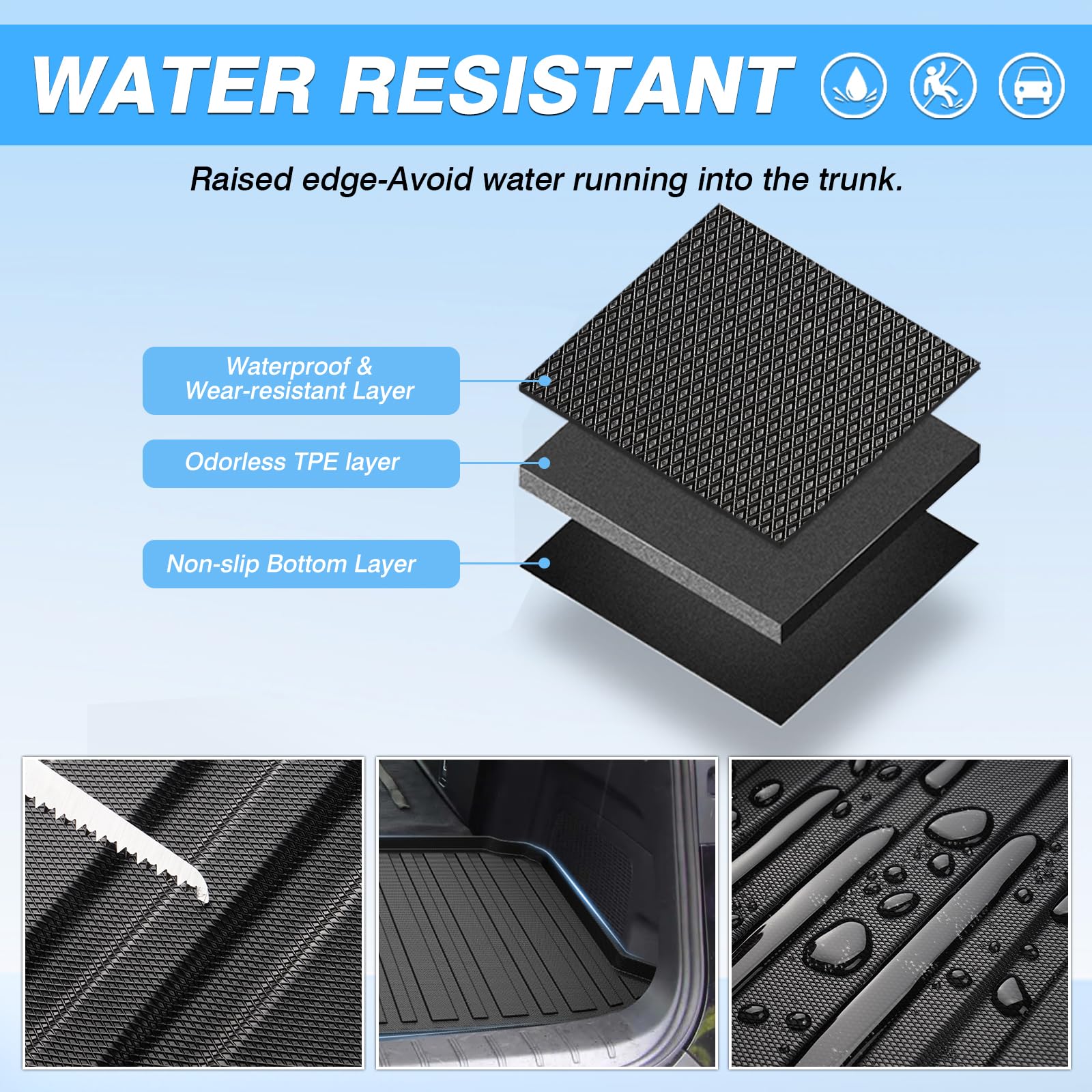 Powerty Trunk Mat For 2024 Toyota Grand Highlander 7 Seats For Xle Version Without Speaker On The Left Accessories Cargo Mats Tp