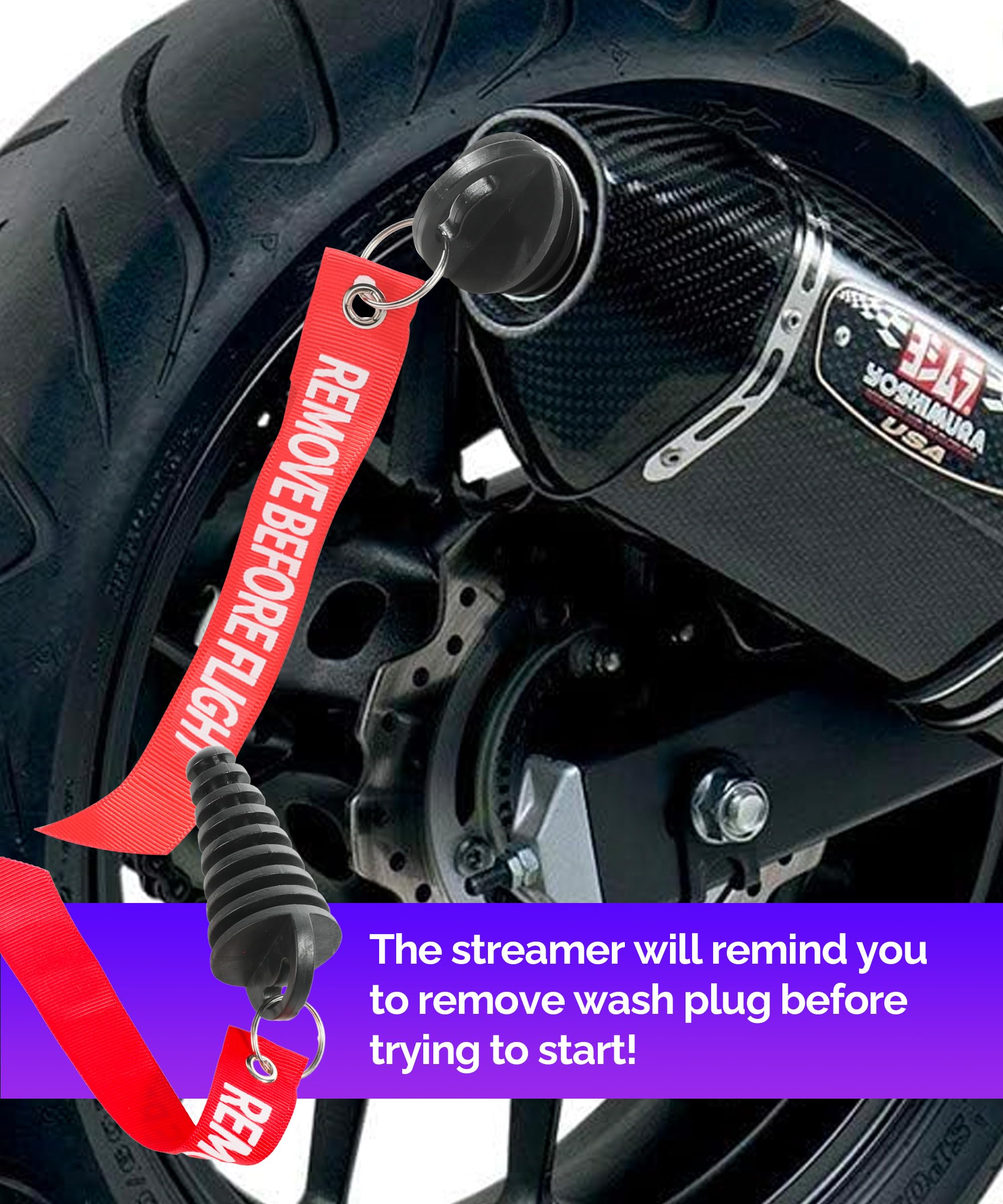 RACOONA 2PCS Muffler Exhaust Wash Plug,Dirt Bike Accessories Muffler Exhaust Tail Pipe Plug,0.6''-1.5''/1.1''-1.8'' Wash Plug,Fi