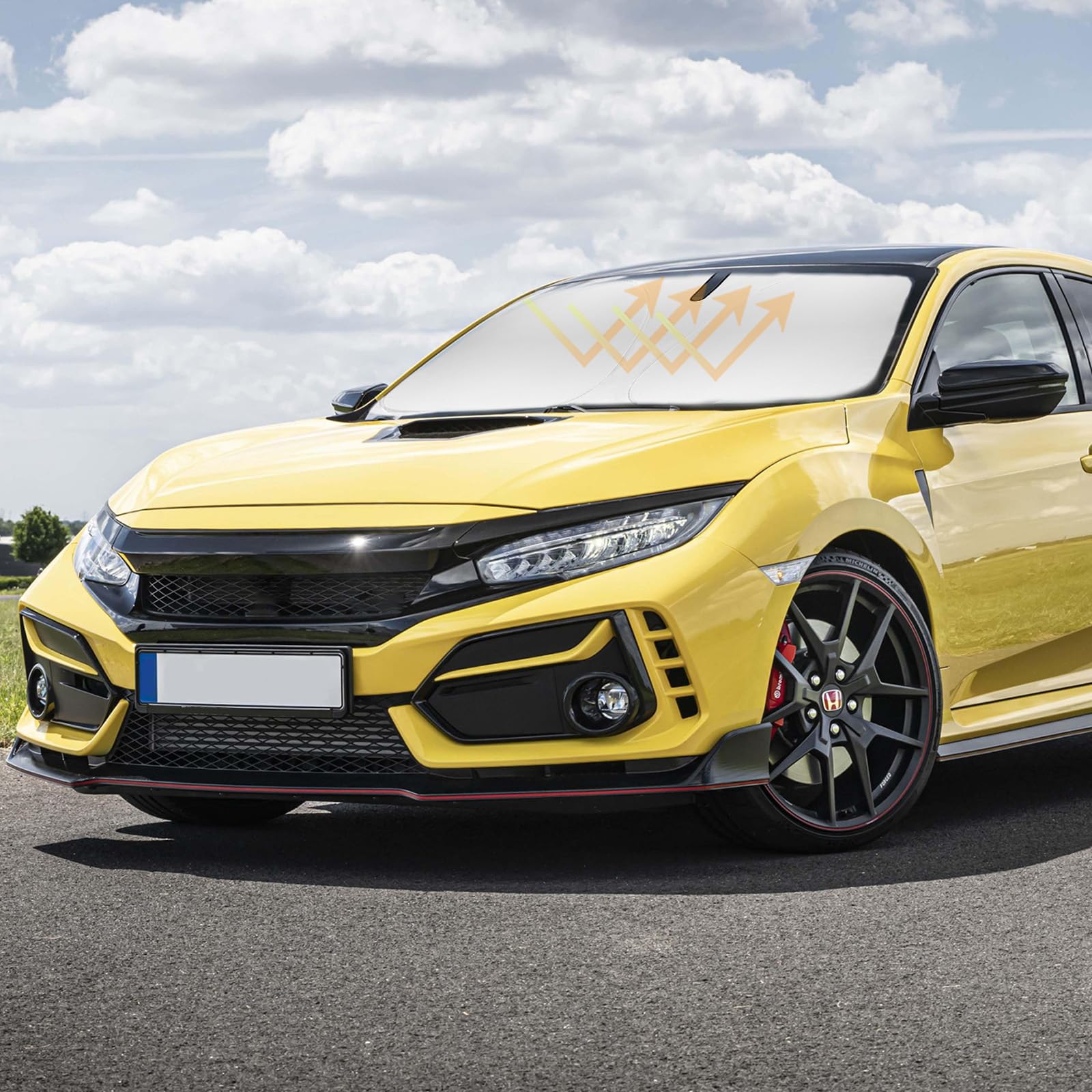 Sun Shade Windshield Sunshades Cover For Honda Civic 2016-2021 Sun Visor Protector 240T Coating Window Shields Fits Civic Sedan,