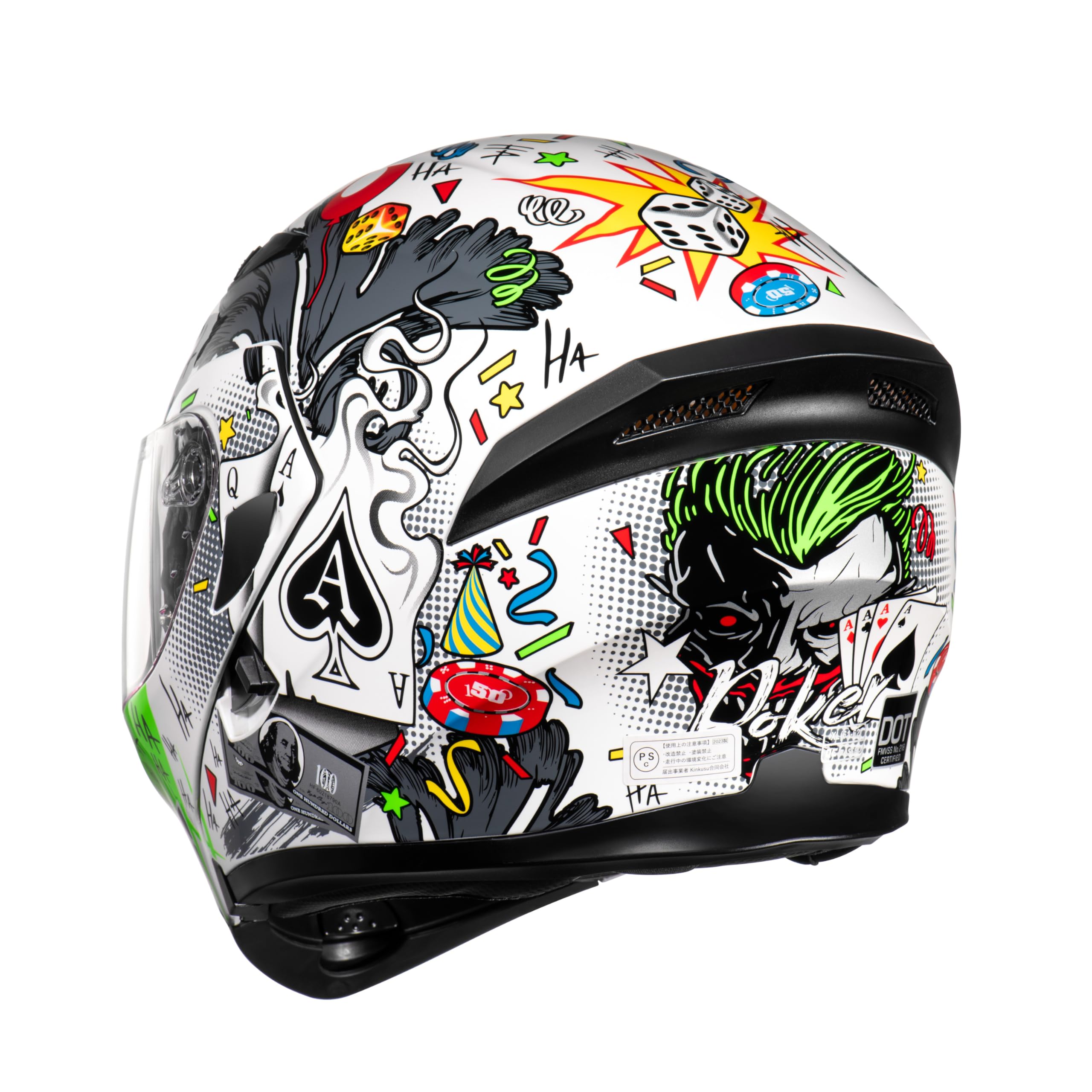 Kypara Motorcycle Dual Visor Flip Up Modular Full Face Helmet With Dot Certification Of Impressionism (White Pocker, M)