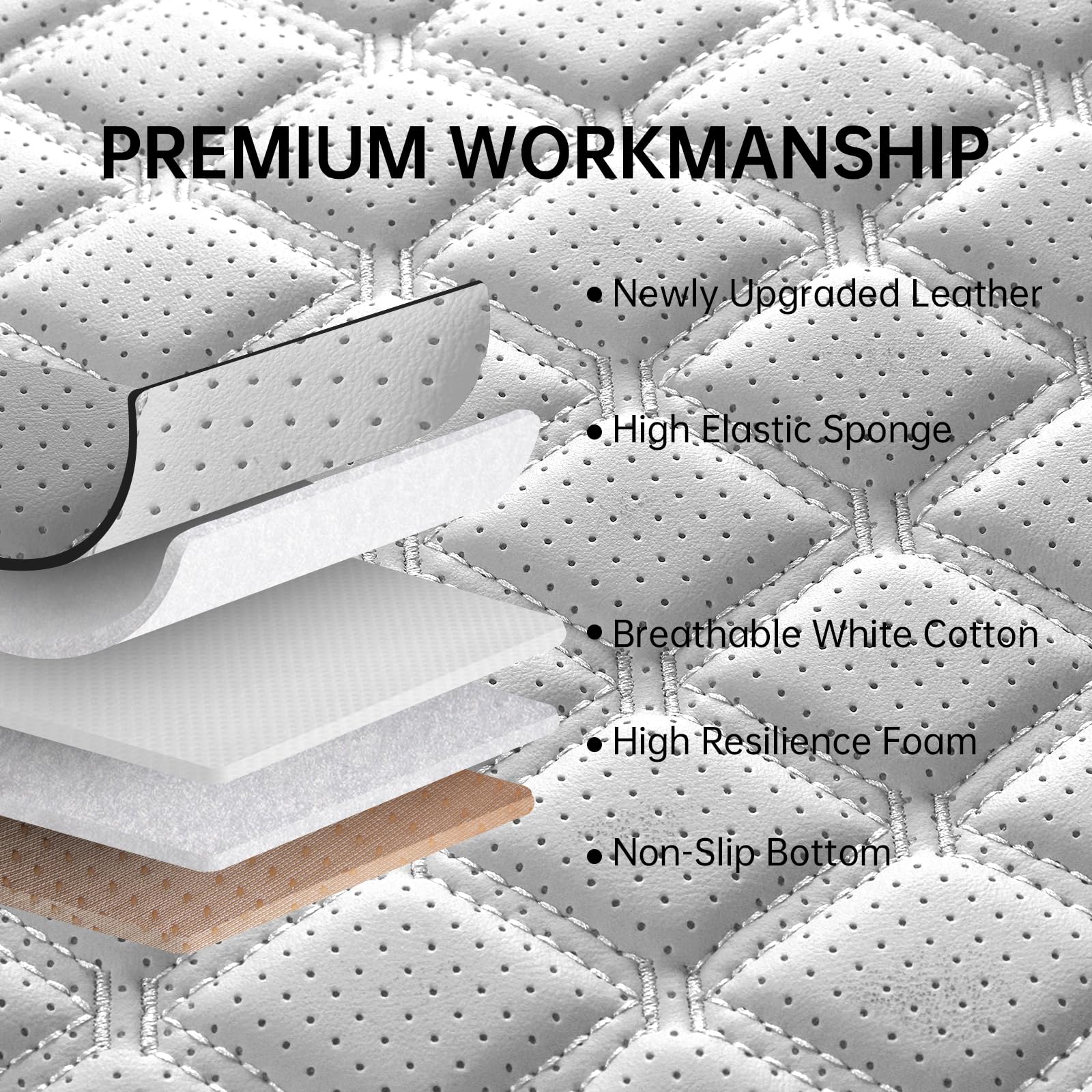 Sxikin Car Seat Covers Full Set, Luxury Leather Waterproof Non-Slip Seat Protector Universal Fit For Most Cars Suvs Trucks Pick-