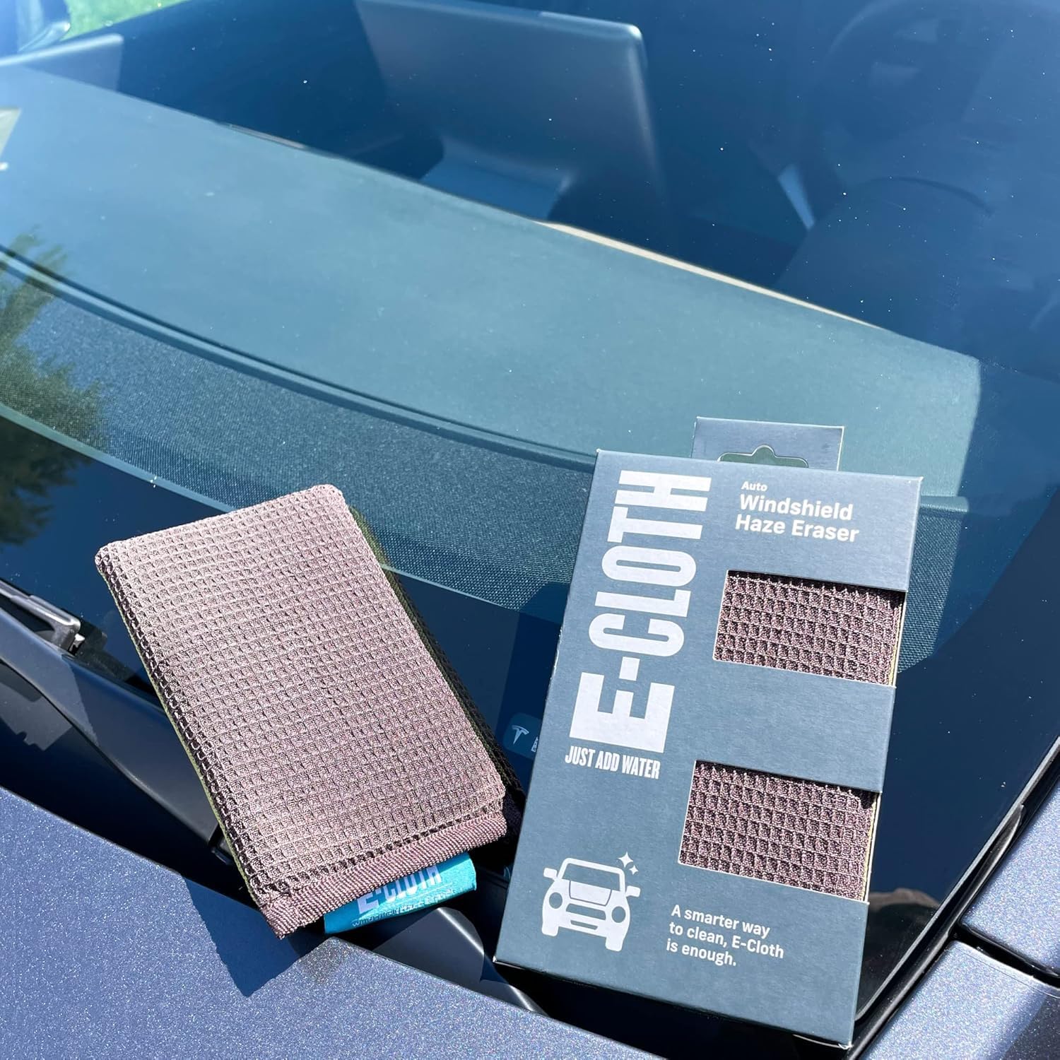 E-Cloth Windshield Haze Eraser, Auto Glass Cleaner, Car Windshield Cleaner, Cleaning Sponge For Windshields, Windows, Mirrors An
