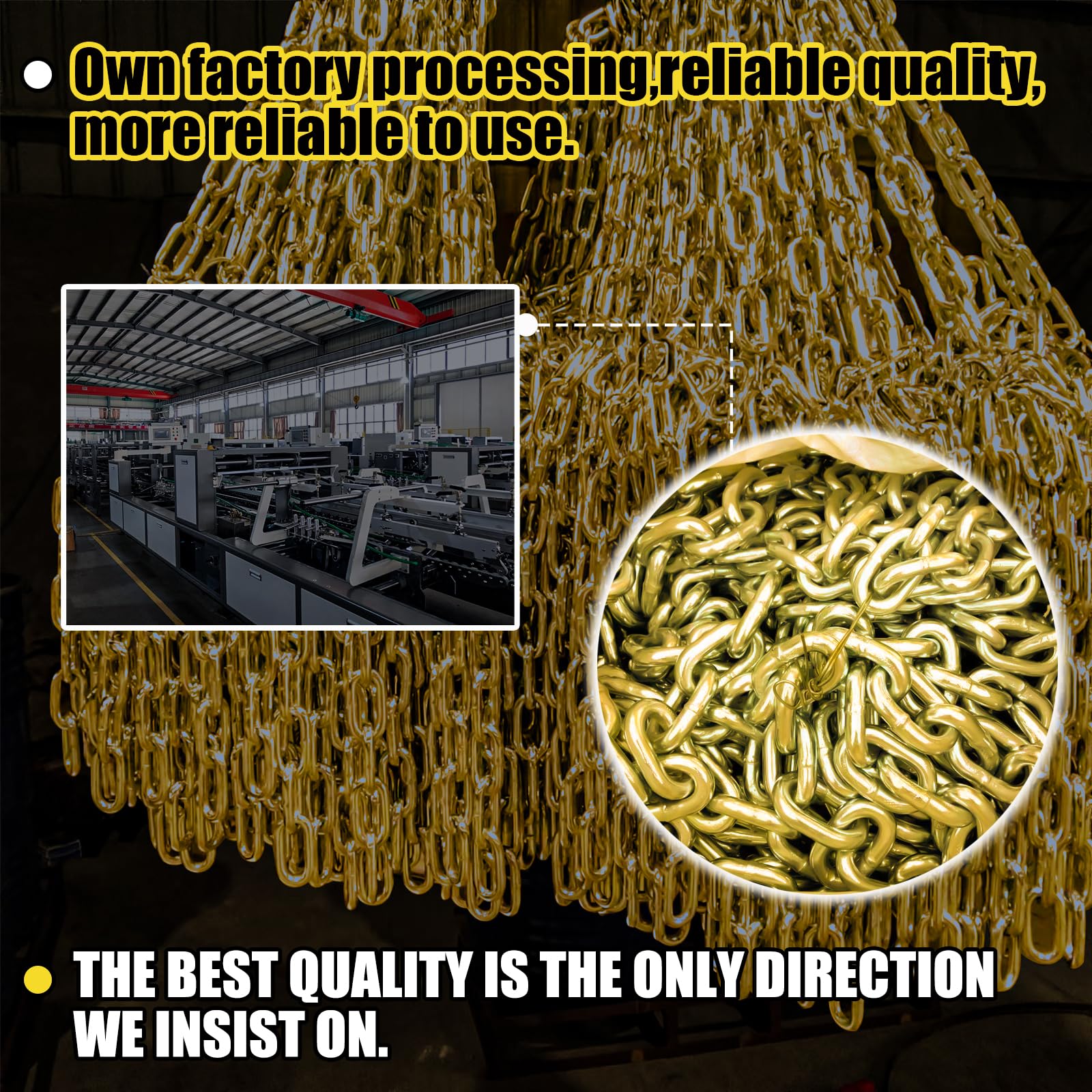 Fithoist G80 Trailer Safety Chain With 5/16'' Clevis Snap Hook - 36 Inch Heavy Duty Chain, 2-Pack, Wll 21,000 Lbs For Towing