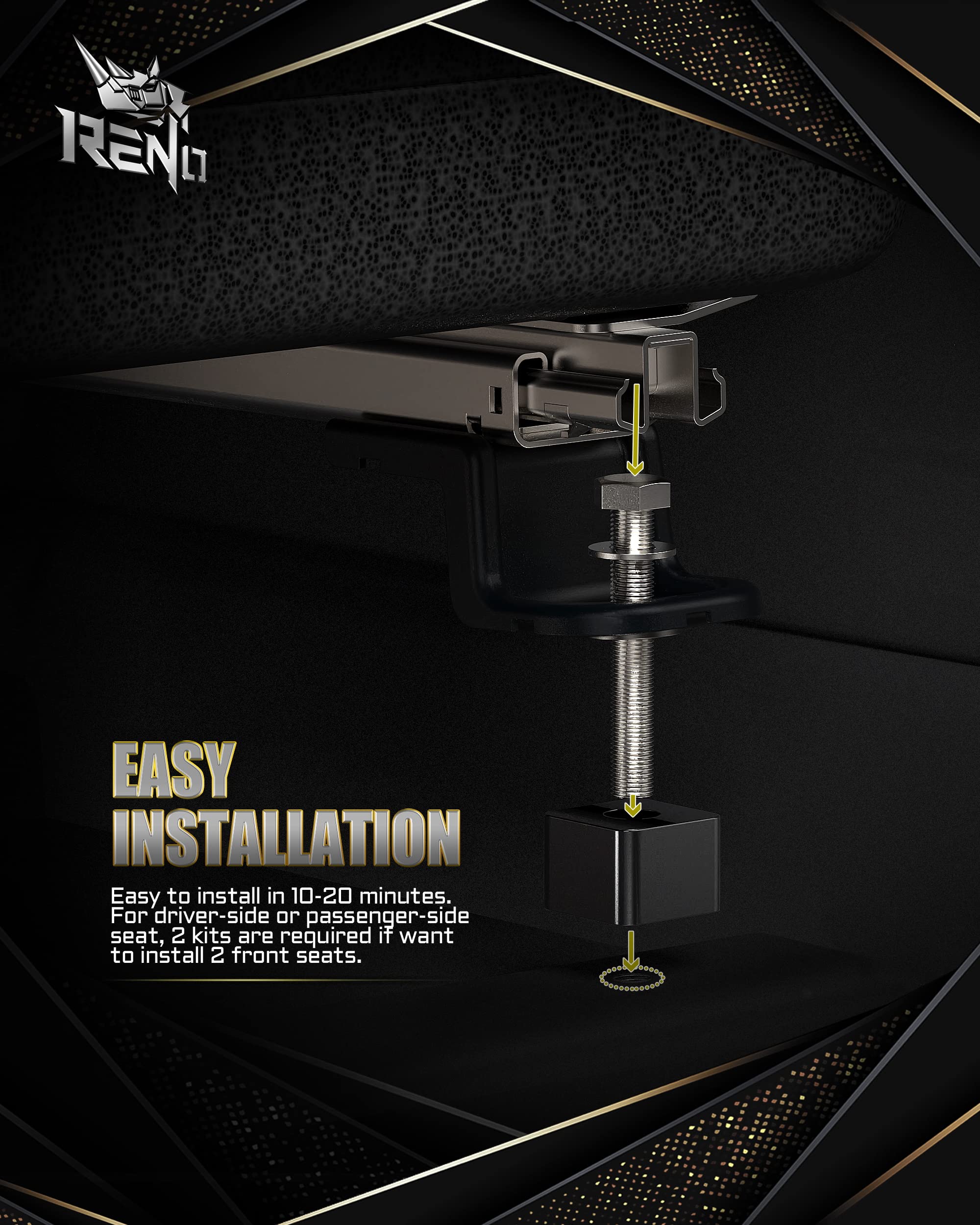 Reno Seat Spacers, Front Driver Or Passenger Recline Lift Kit 3/4''-2.25'' Compatiable With F150 2015+ | F250/F350/F450 Super Du