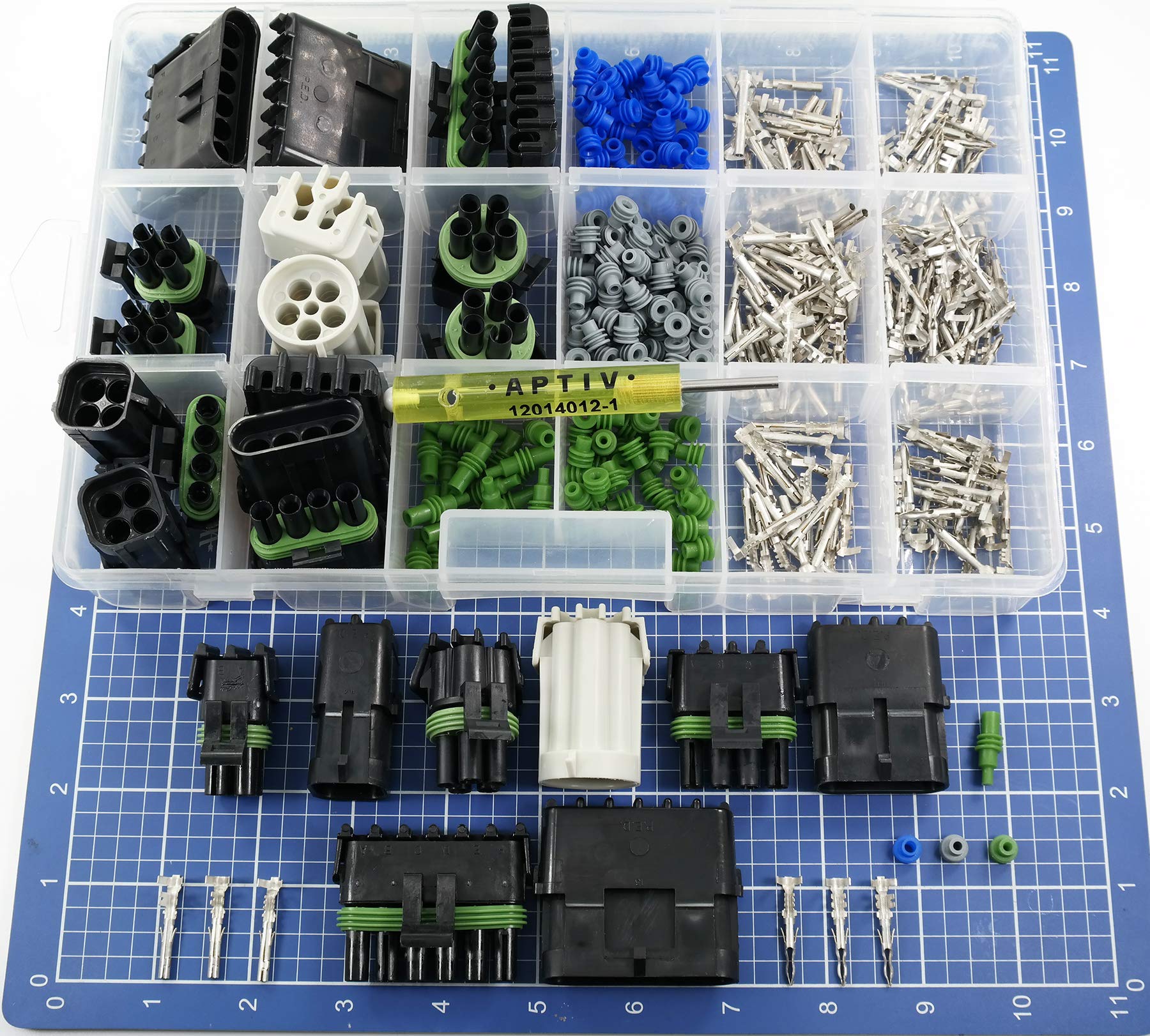 357Pcs 4,5,6 Pin Weatherpack, 20 Amp, 10-20 Awg Kit, +Remove Tool