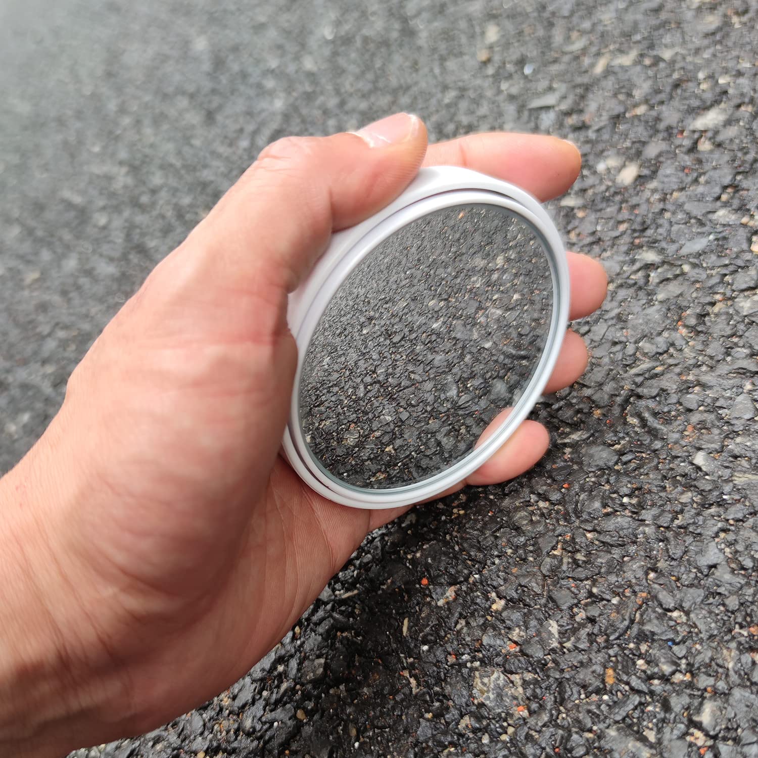 Esreake 2Pcs Extra Large Blind Spot Mirror,Bigger Round Hd Glass Convex Rear View Mirror,Strong Adhesive Big Mirror For Car, Van, Suv And Trucks (3'(75Mm), White Frame)