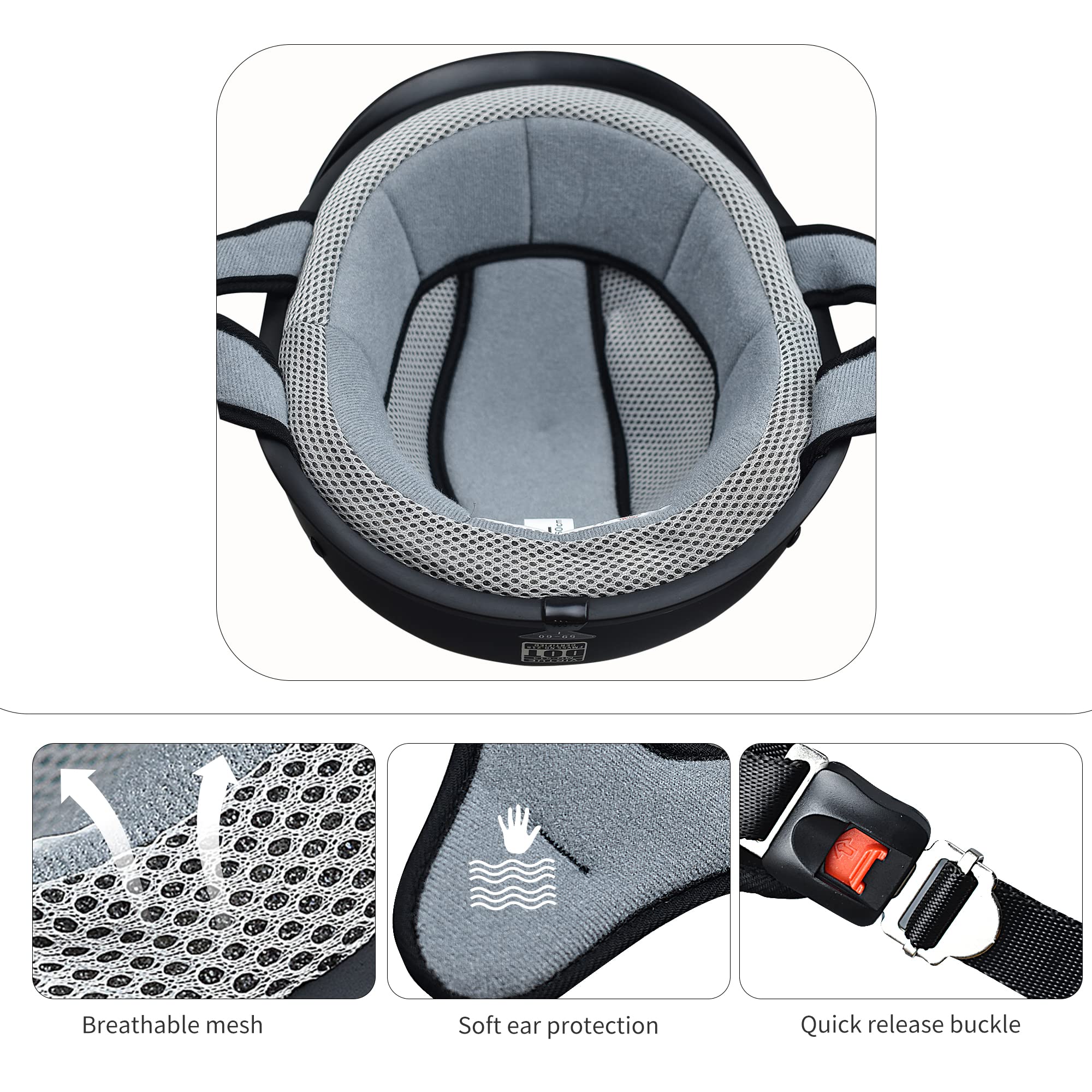 Chcycle Helmets For Adults Motorcycle Half Helmet Casco Para Motocicleta For Women Men Dot Approved Cycling Motocross (Large, Matte Black)