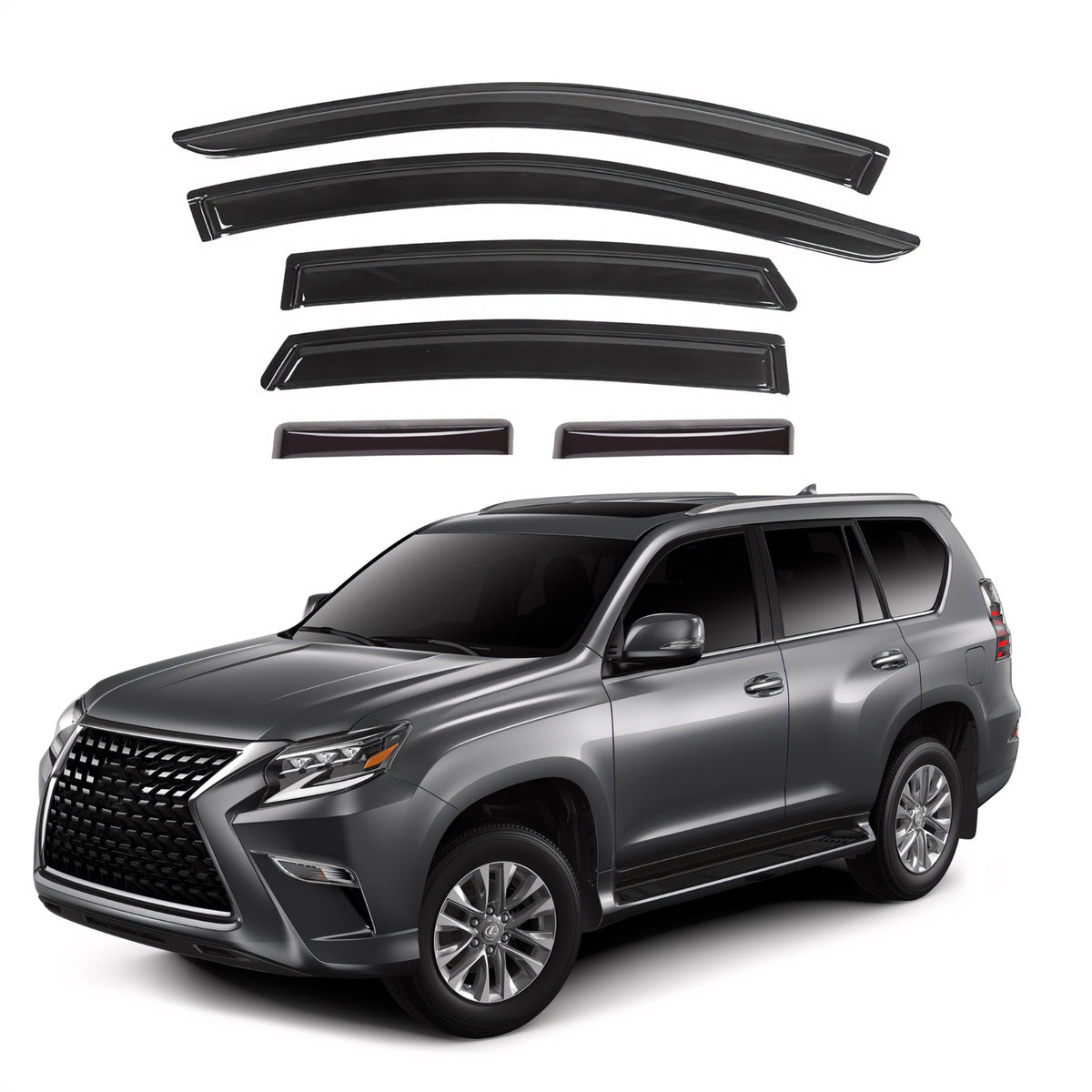 Ig Window Visor For Lexus Gx460 2010-2023, Rain Guard Tape-On Extra Durable Side Vent Window Deflector, 2010 2011 2012 2013 2014