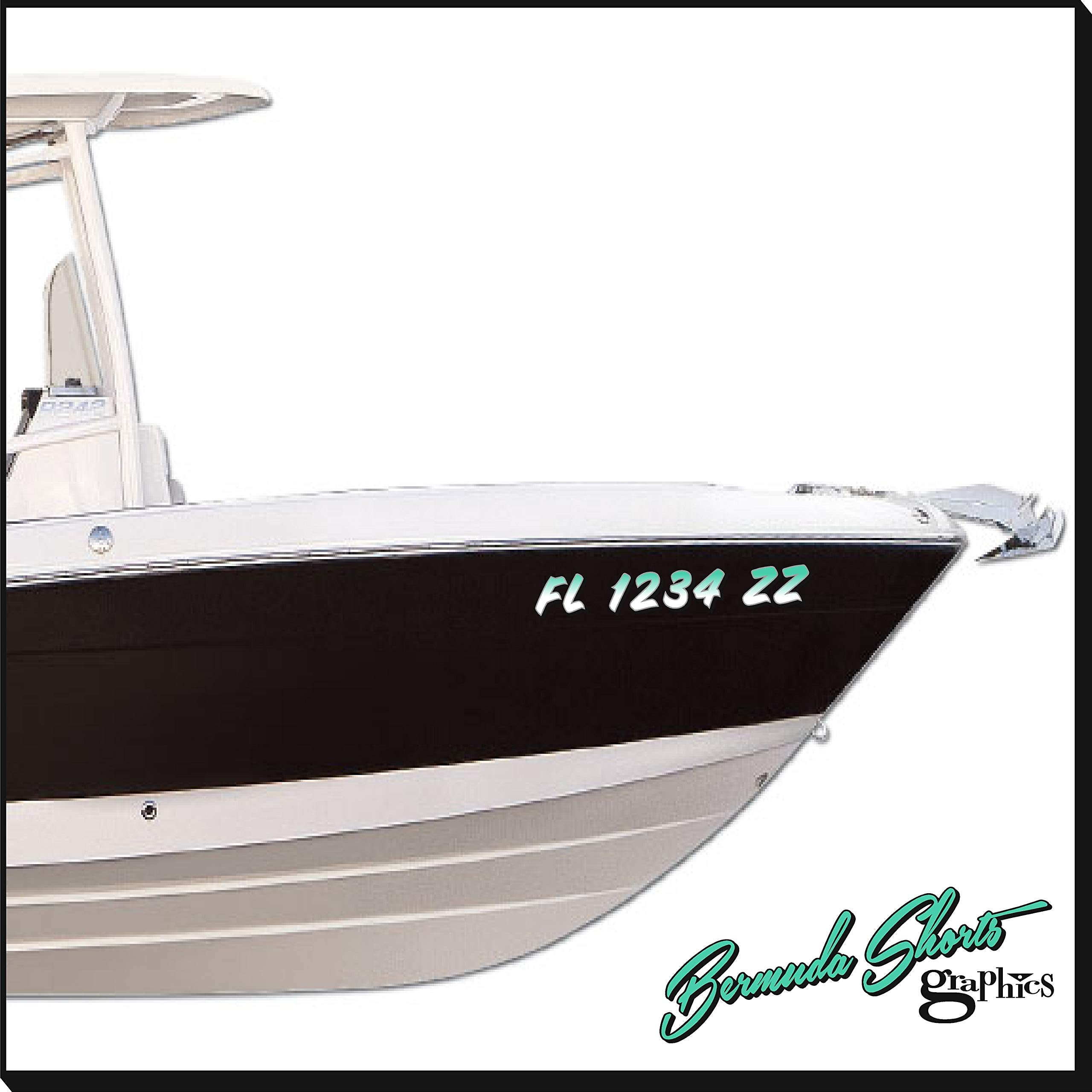 Boat Registration Numbers X2 Gr / 2 Pack/Custom State Registration Stickers/Vinyl Boat Decal Graphics Pair