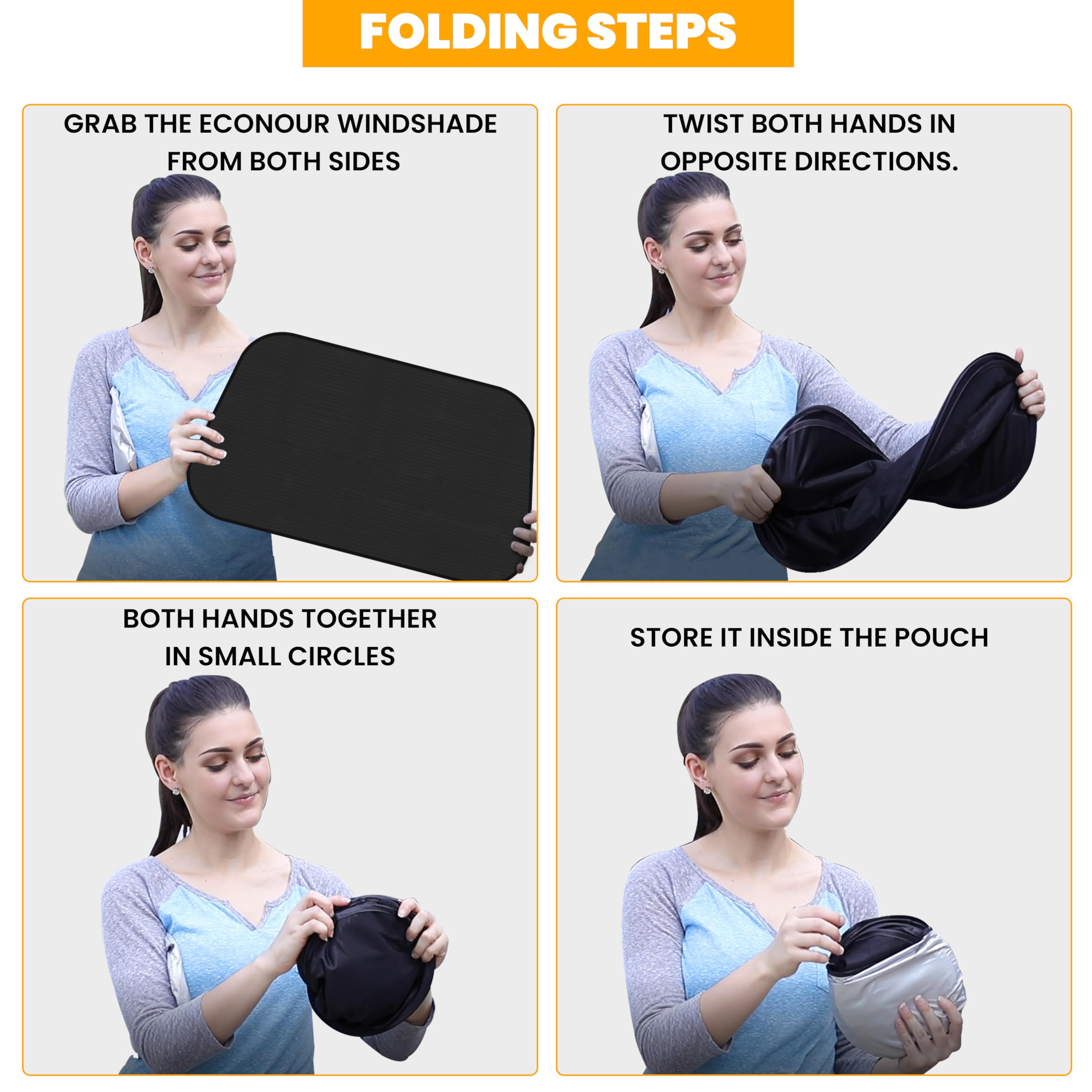 Econour Car Side Window Shades | Xl - 4 Pack Sunshade For Kids ' Windows | Auto Sun Protection, Blocks Uv And Sun Glare