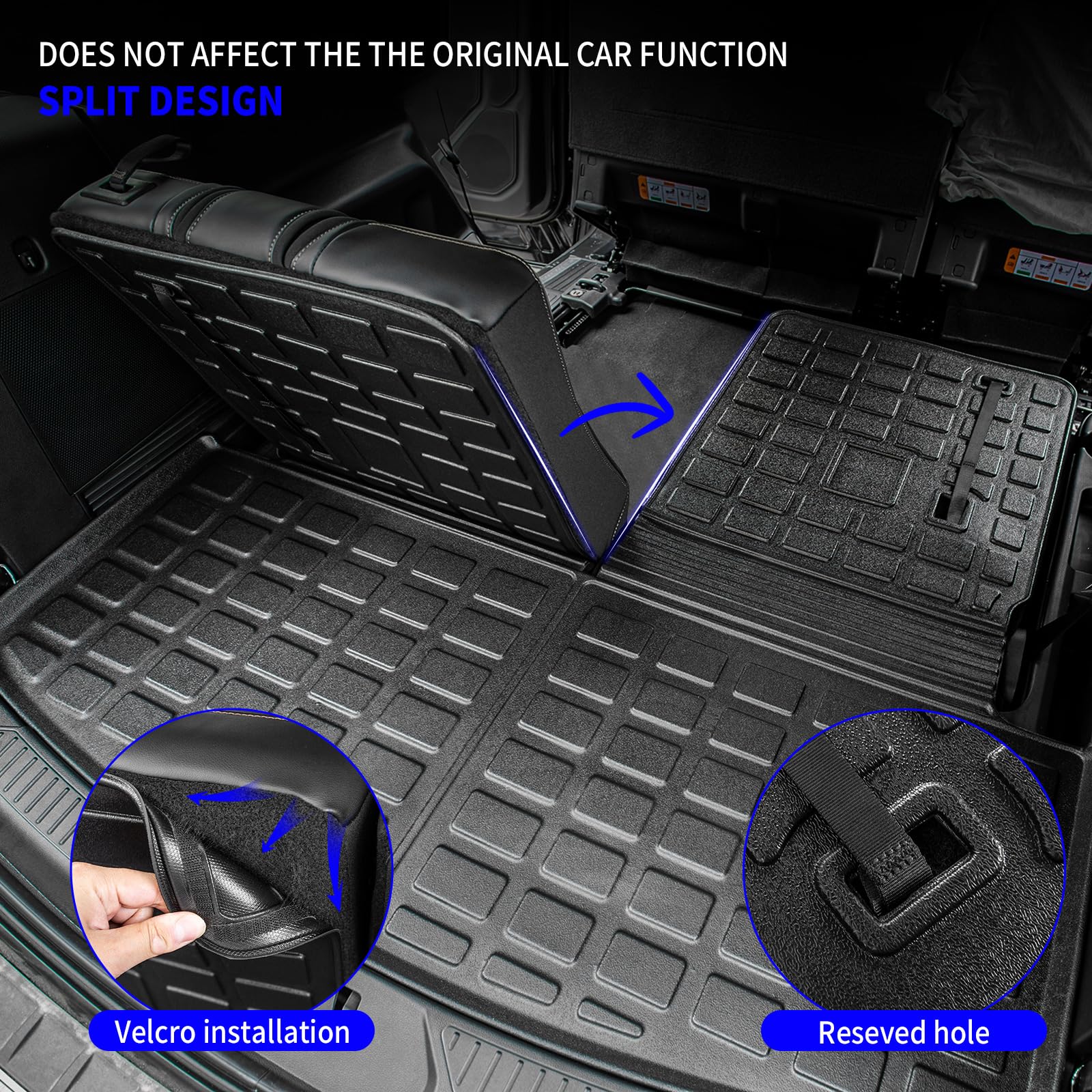 Rongtaod Floor Mats Compatible With 2020-2025 Ford Explorer 7 Seats Cargo Mat Cargo Liner Trunk Liner Back Seat Cover Protector