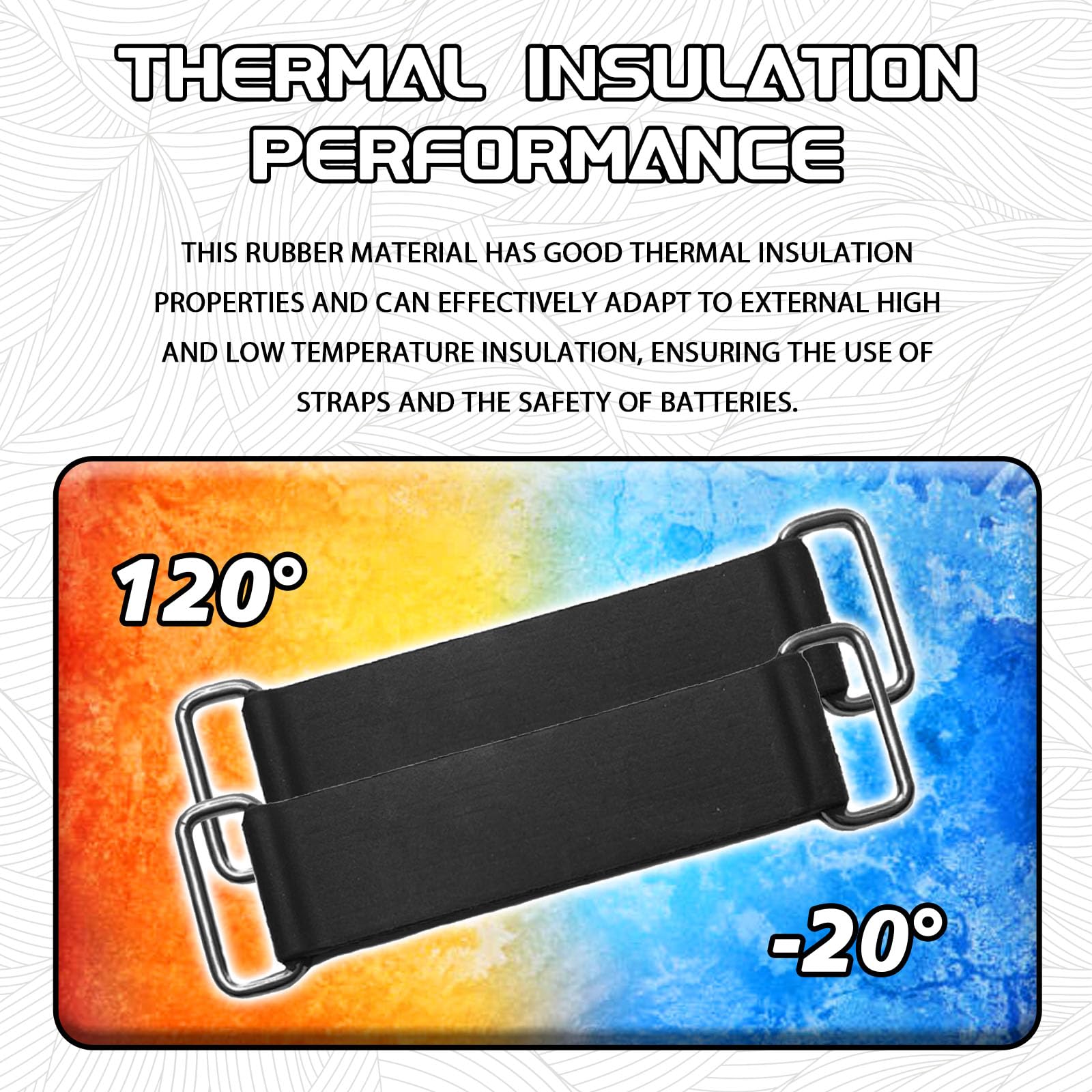 Hirificing 2PCS Rubber Band Straps Battery Box Tie Down Strap Stretchable Battery Tie Fixed Strap Holder Moped Belt with Metal B