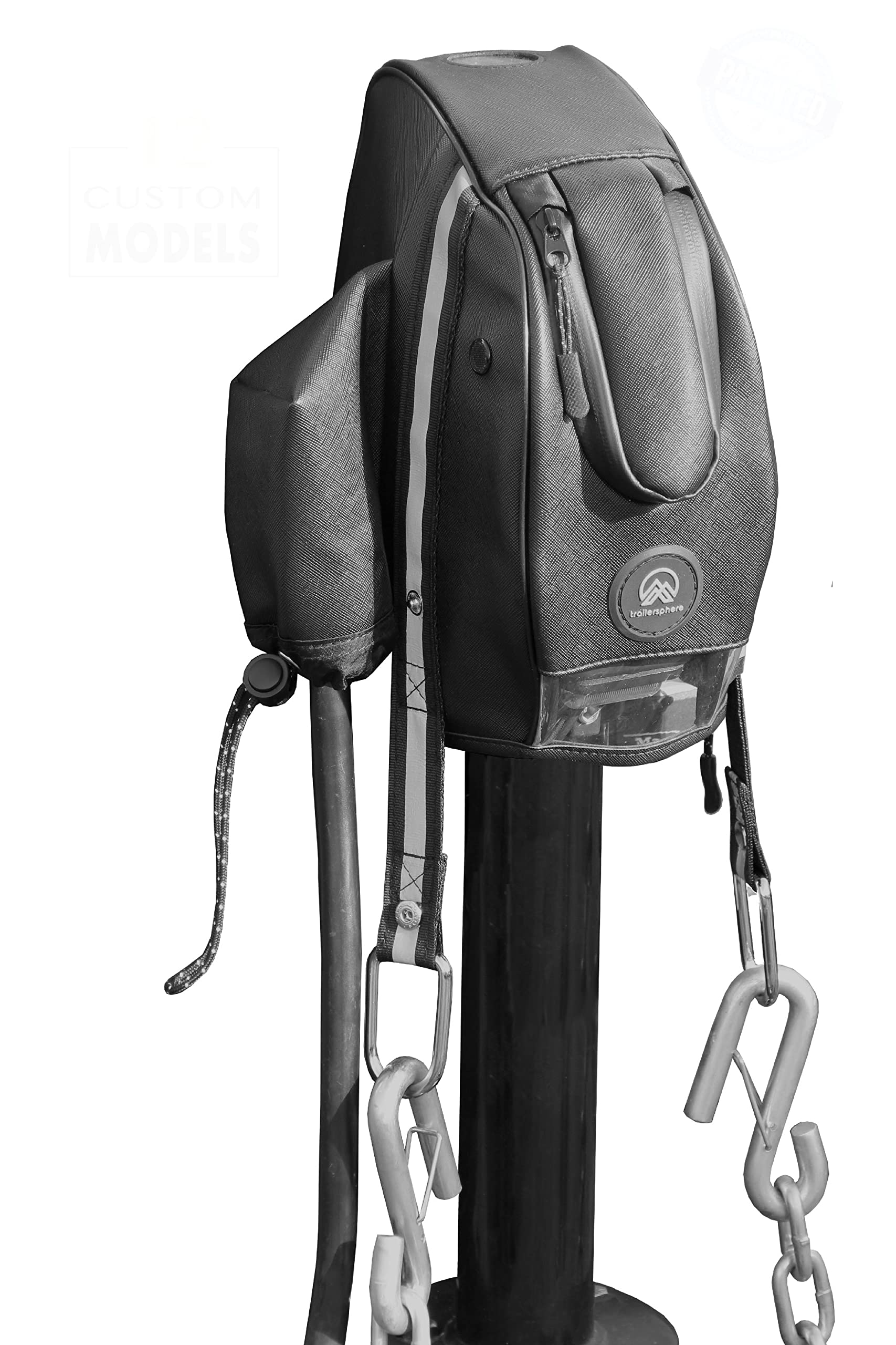 Trailersphere Clever Cover For Bulldog Jack Custom Electric Tongue Jack Cover For Trailer, Rv, Camper, Chains Holder, Plug Protector, Sun And Waterproof (Bulldog Jack Cover)