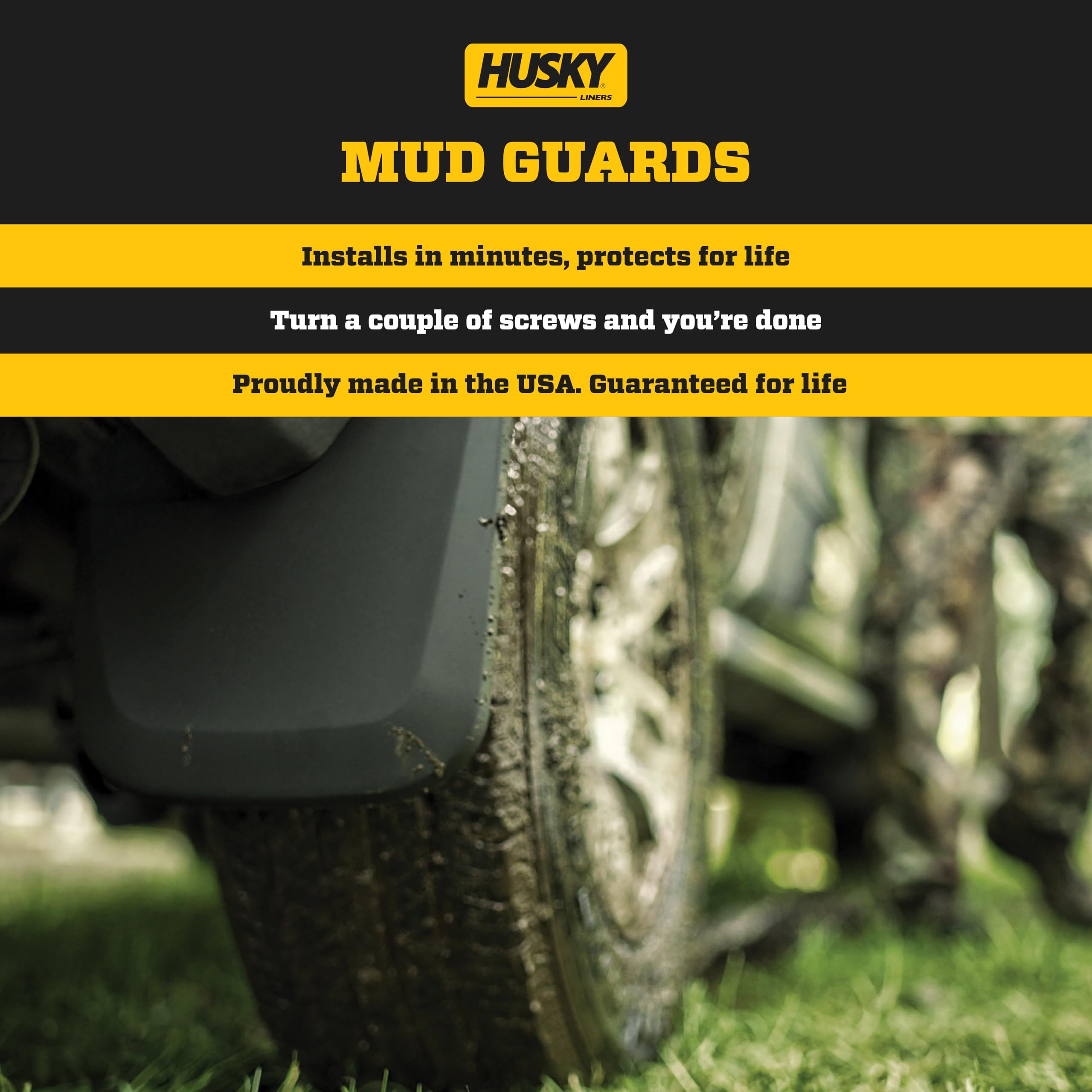 Husky Liners - Rear Mud Guards | 2011-2019 Ford Explorer, Rear Set - Black, 2 Pc. | 59401