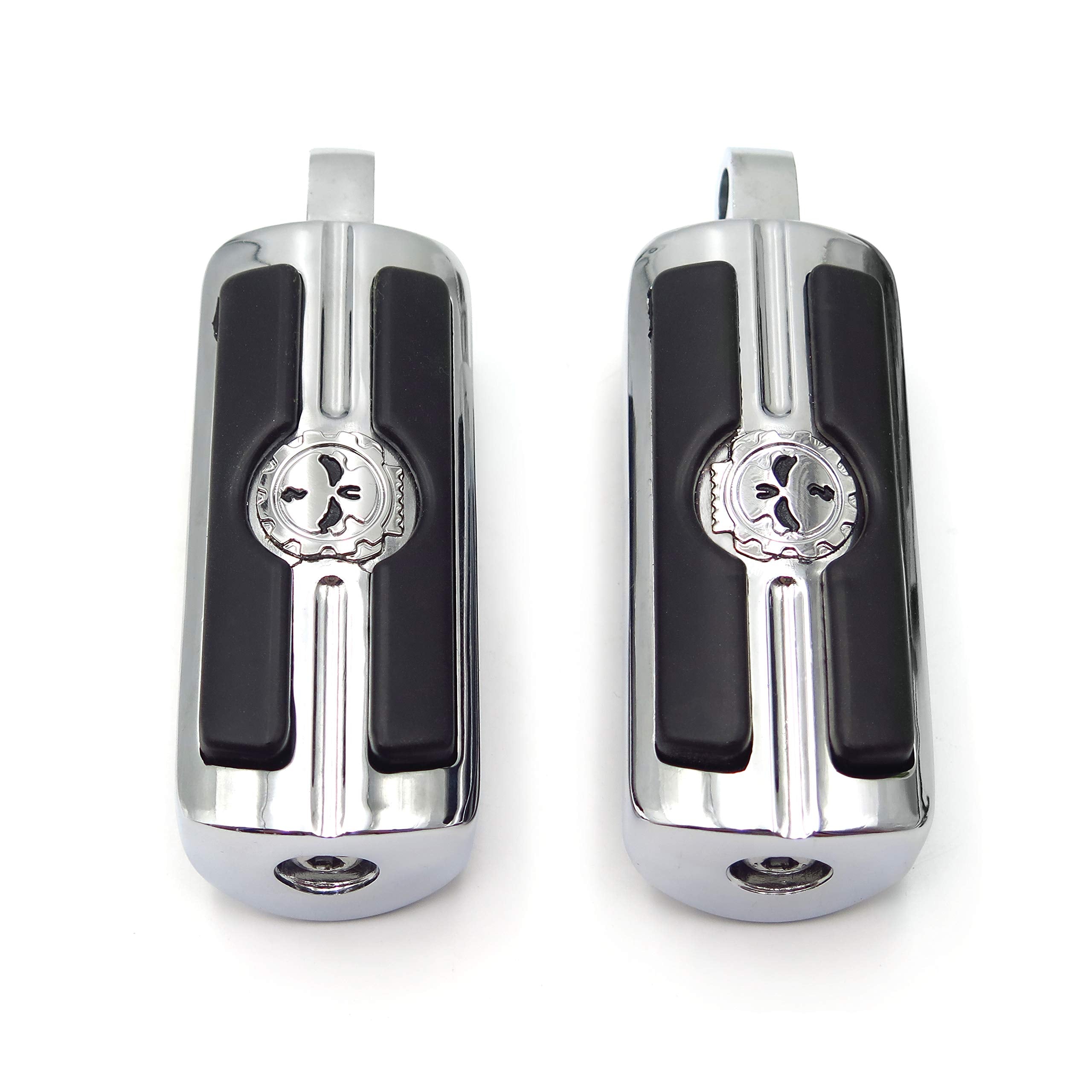 Httmt - For Harley-Davidson Motorcycle Touring Male Peg Mount Pair Skull Foot Pegs Rest [P/N: Mt216-051-Cd-Xin]