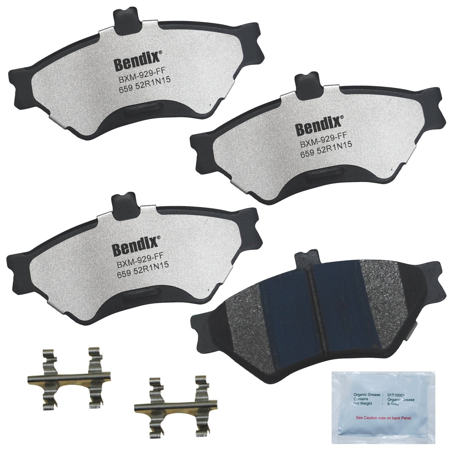 Bendix Fleet Metlok Mkd659Fm Semi-Metallic Front Brake Pads For Ford Crown Victoria 1997-1995, Grand Marquis 1997-1995, Lincoln