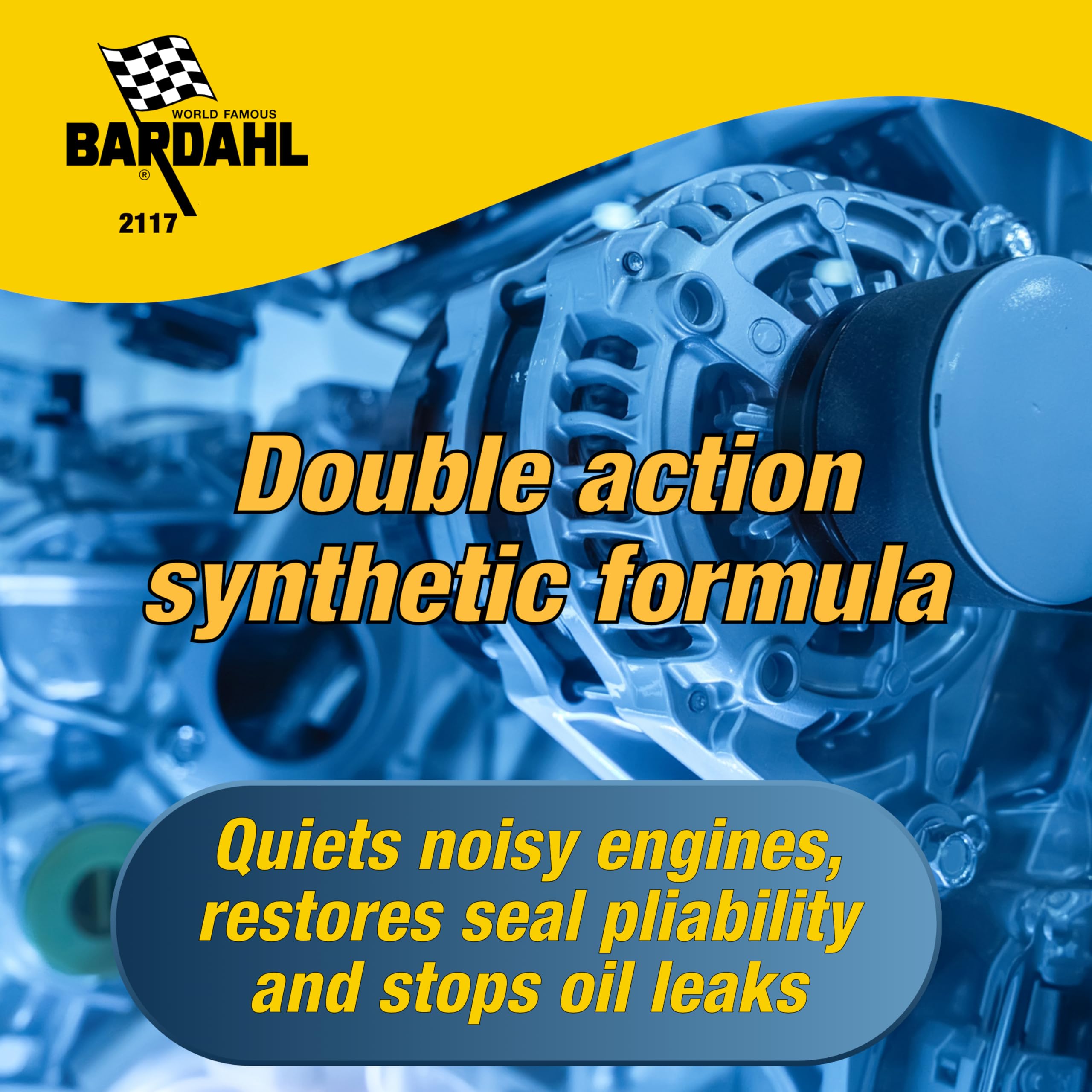 Bardahl 2117 Nosmoke + Stopleak Motor Oil Additive - Treatment For Oil Burning & Excessive Exhaust Smoke - Engine Oil Leak Seale