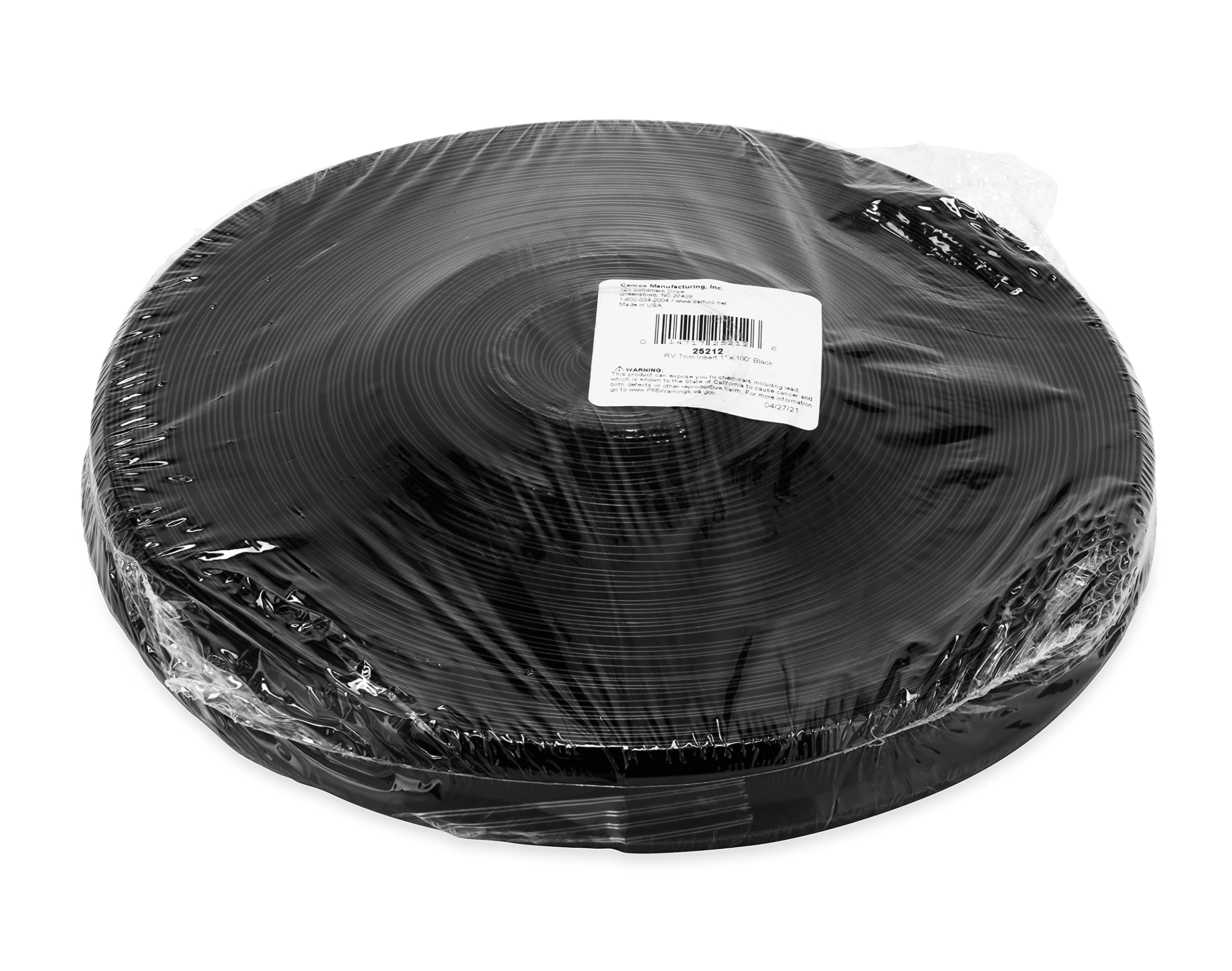 Camco Heavy Duty Vinyl 1 Inch X 100 Feet Trim Molding Insert Replacement For Recreational Vehicles, Campers, And Travel Trailers, Black