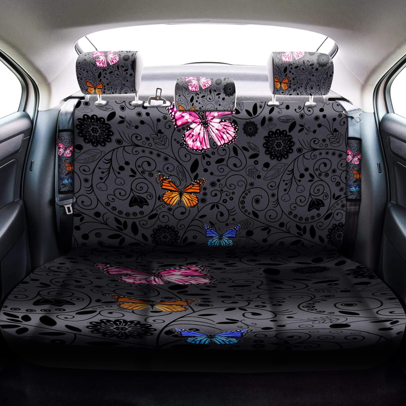 22 Pcs Butterfly Car Seat Covers For Women Butterfly Car Accessories Steering Wheel Cover Cute Butterfly Car Air Vent Clip Car C