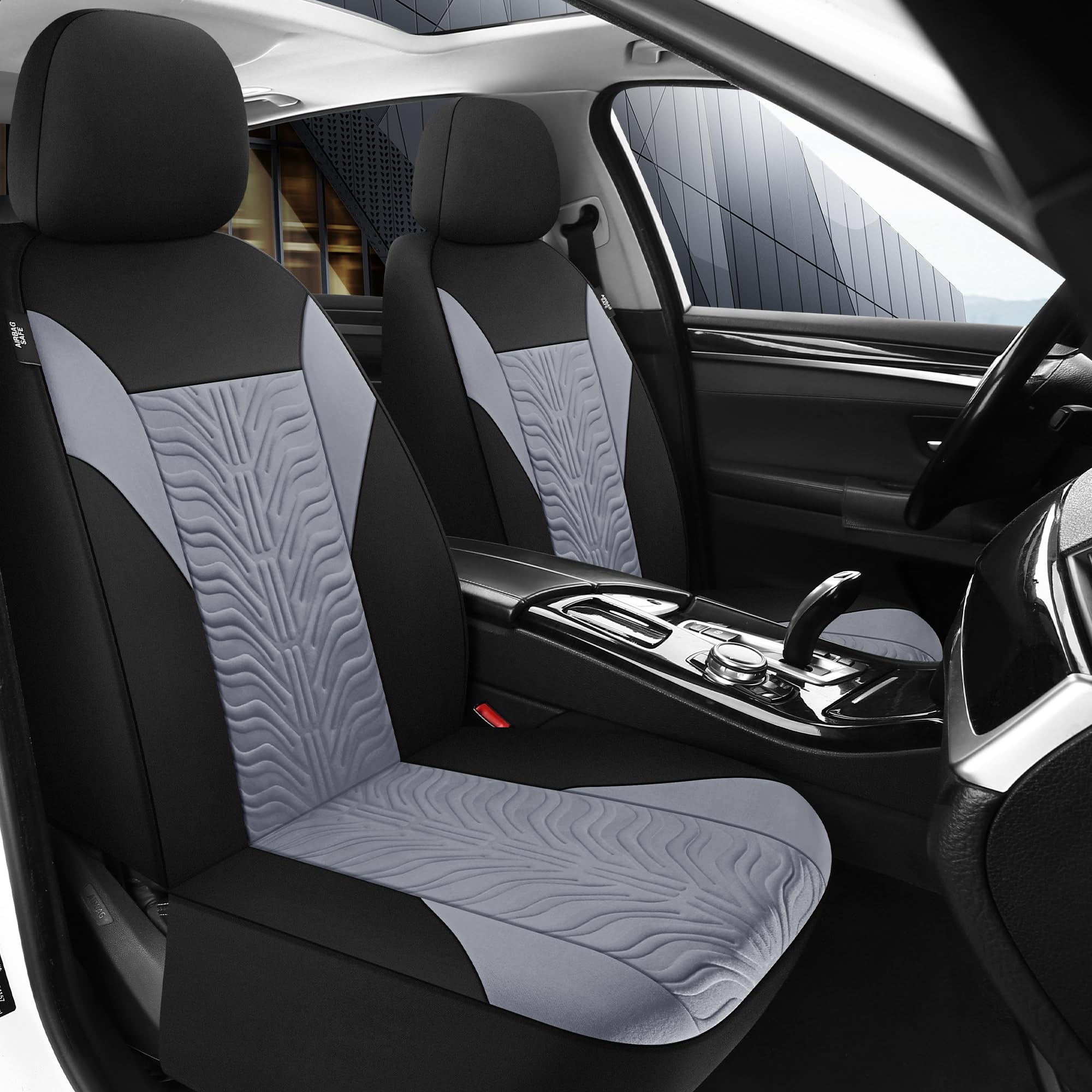 CAROMOP Car Seat Covers Front Set, Washable and Breathable Premium Cloth Seat Covers for Cars, Universal Fit for Most Car Interi