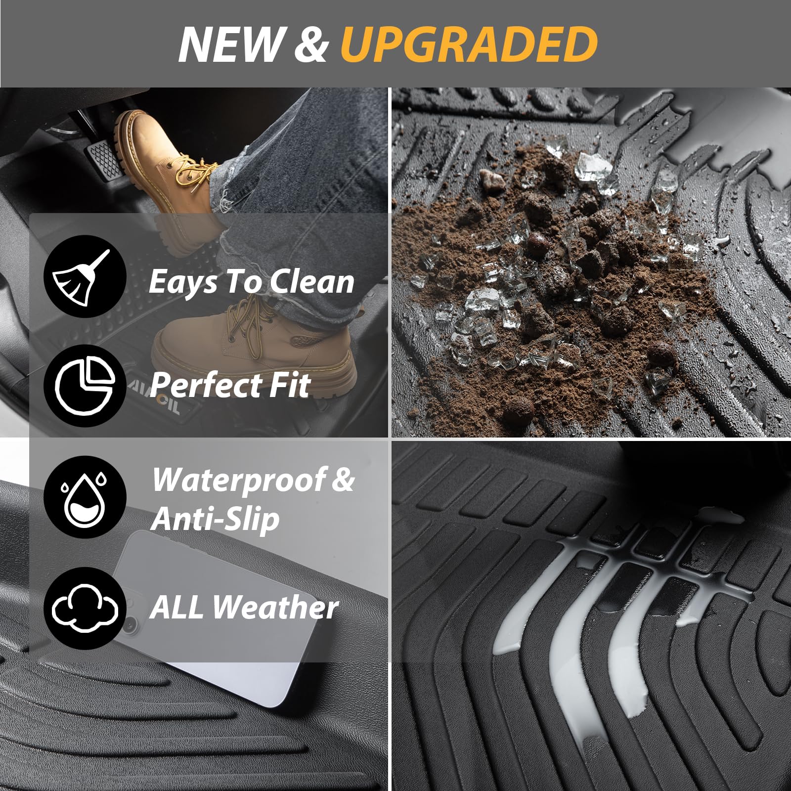 AIPOILFloor Mats & Cargo Liner Custom for Mitsubishi Outlander 2022-2024 (Not for PHEV or Sport Models) | Fits 1st & 2nd & 3rd R