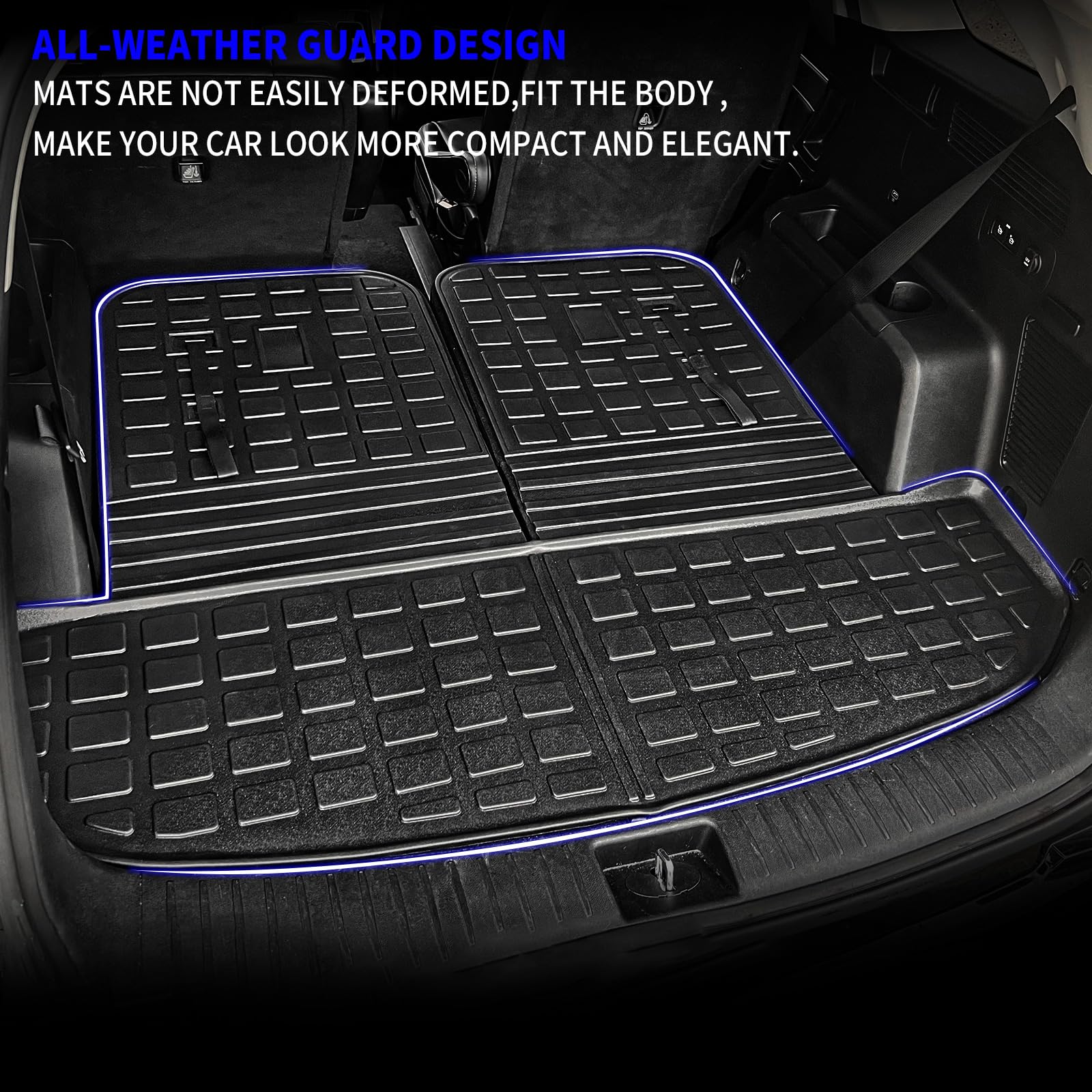 Rongtaod Cargo Mat Compatible with 2021-2025 Kia Sorento Cargo Liner Trunk Mat TPE All Weather Back Seat Cover Protector 2024 So
