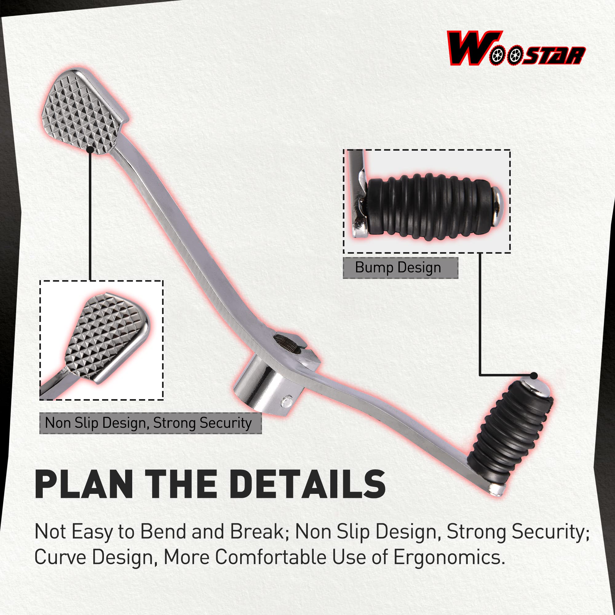 WOOSTAR Gear Shifter Lever Replacement for 50cc 70cc 90cc 110cc 125cc Horizontal Engine ATV 4 Wheeler Dirt Pit Bike Go Kart Scoo