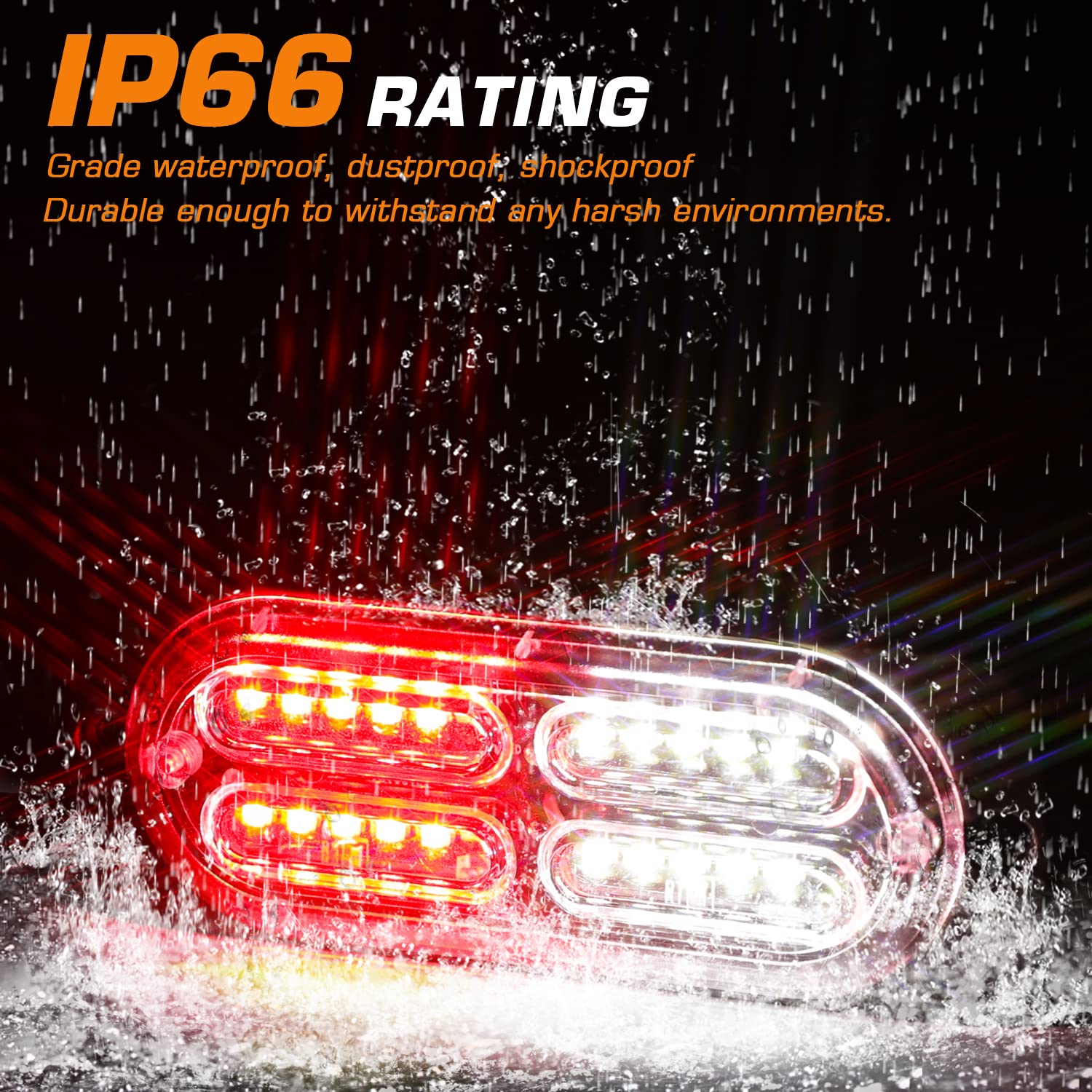 Linkitom 4Pcs Ultra Slim Sync Feature 24-Led Car Truck Surface Mount Emergency Hazard Warning Strobe Light (Red&White)